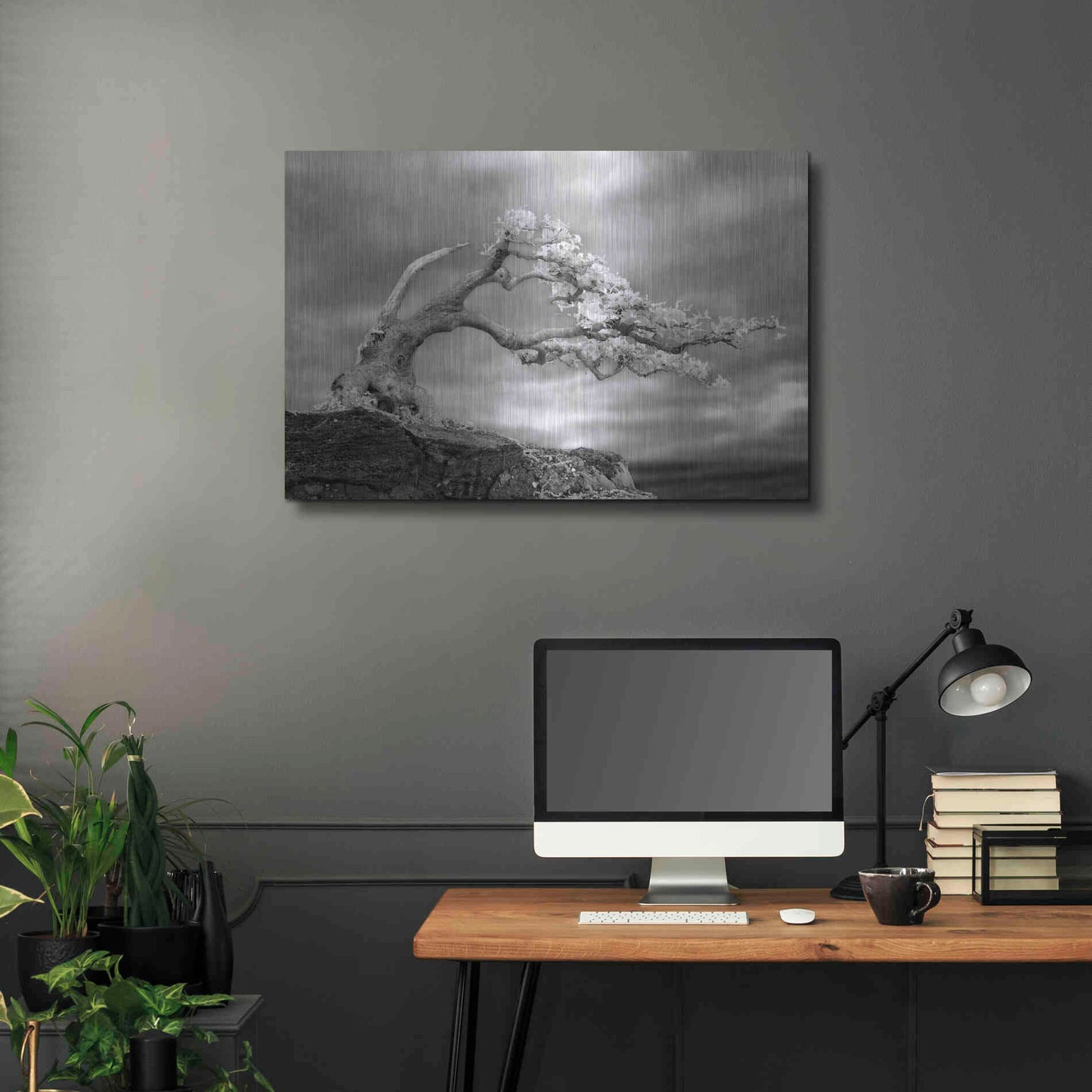 Luxe Metal Art 'Bonzai' by Mike Jones, Metal Wall Art,36x24