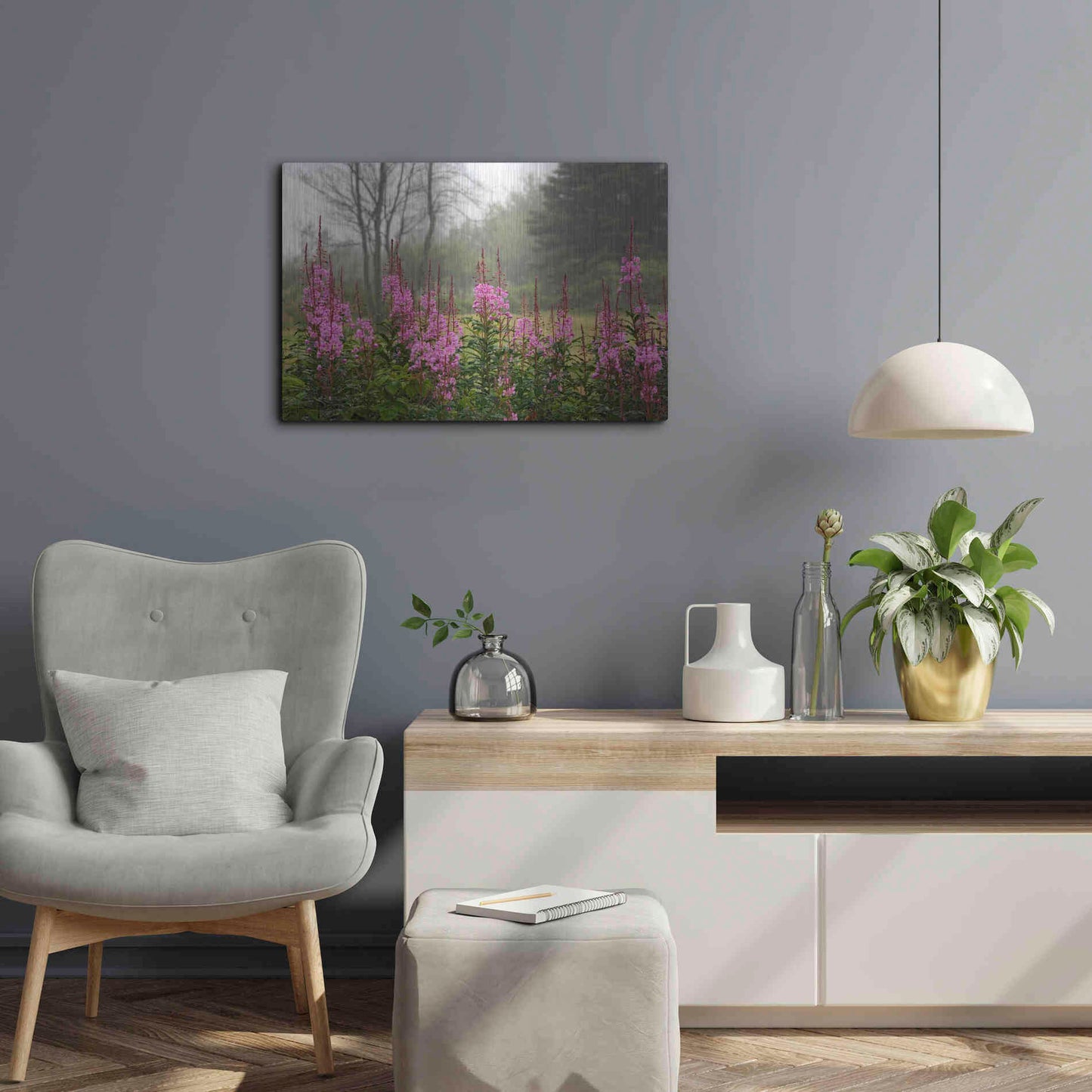 Luxe Metal Art 'Campobello Lupine' by Mike Jones, Metal Wall Art,24x16