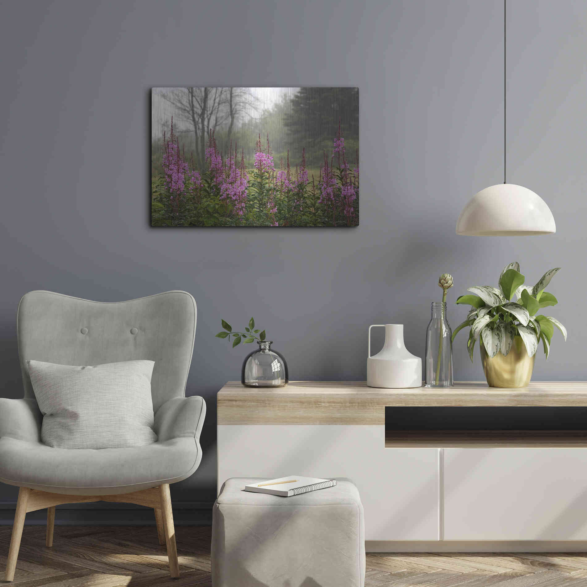 Luxe Metal Art 'Campobello Lupine' by Mike Jones, Metal Wall Art,24x16