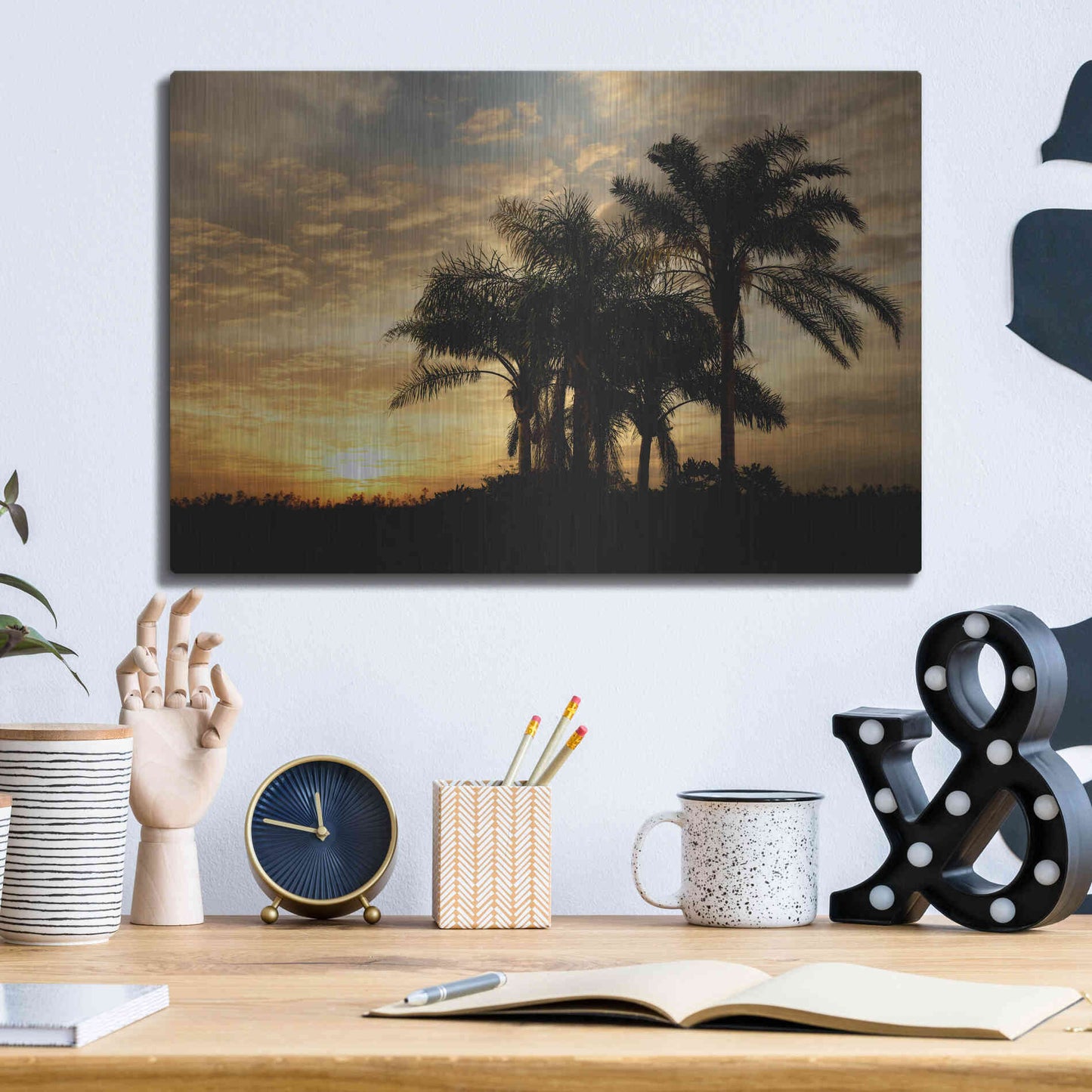 Luxe Metal Art 'Everglades Sunrise' by Mike Jones, Metal Wall Art,16x12