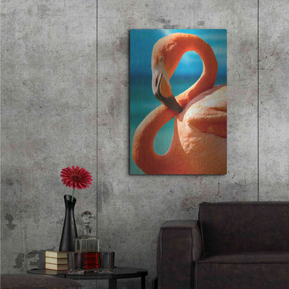 Luxe Metal Art 'Flamingo' by Mike Jones, Metal Wall Art,24x36