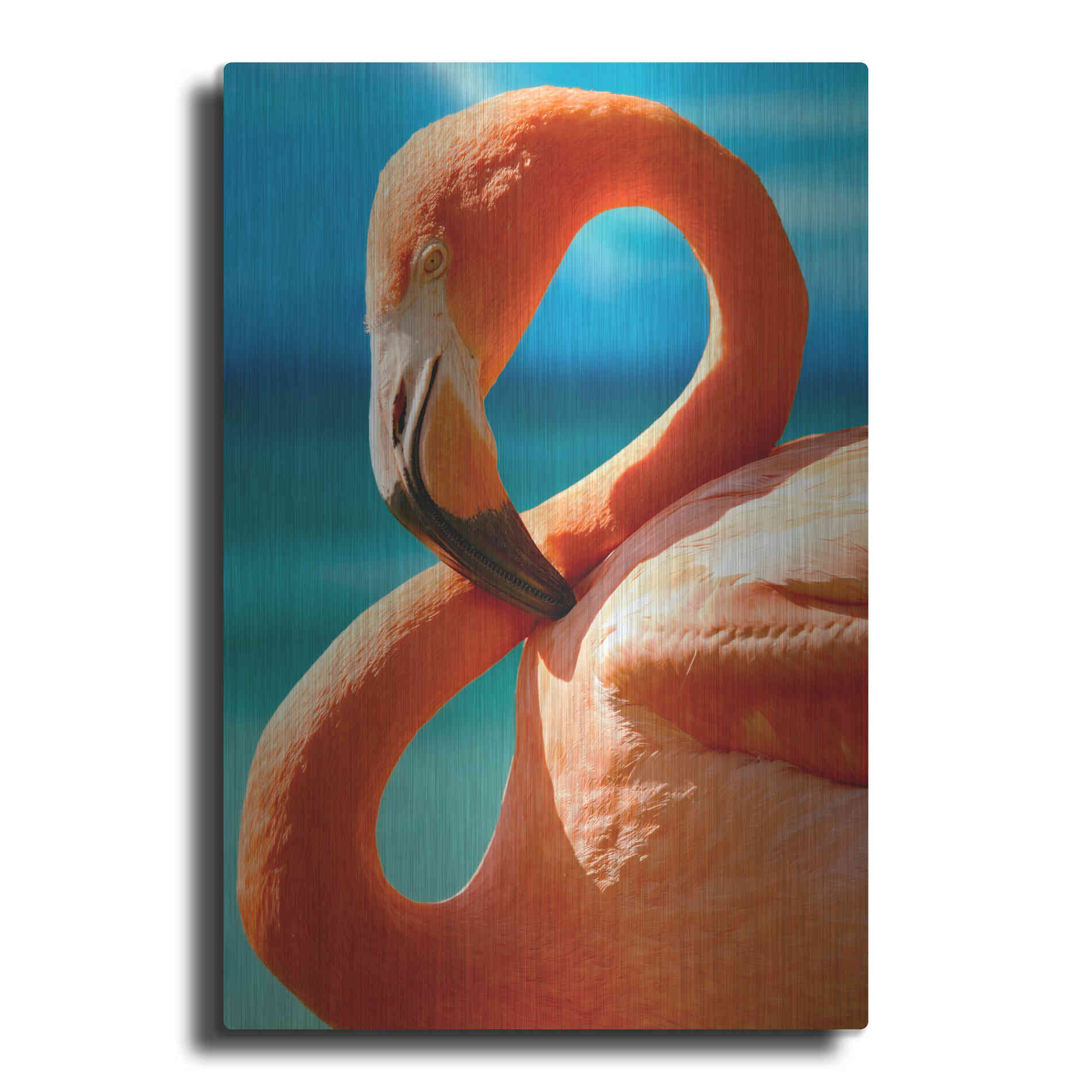 Luxe Metal Art 'Flamingo' by Mike Jones, Metal Wall Art