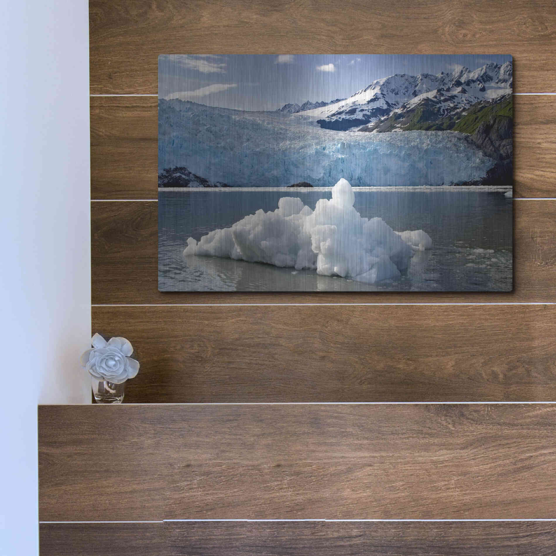 Luxe Metal Art 'Iceburg' by Mike Jones, Metal Wall Art,16x12