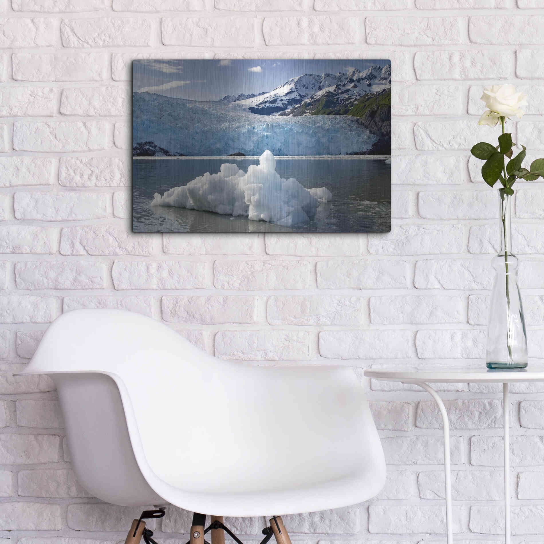 Luxe Metal Art 'Iceburg' by Mike Jones, Metal Wall Art,24x16