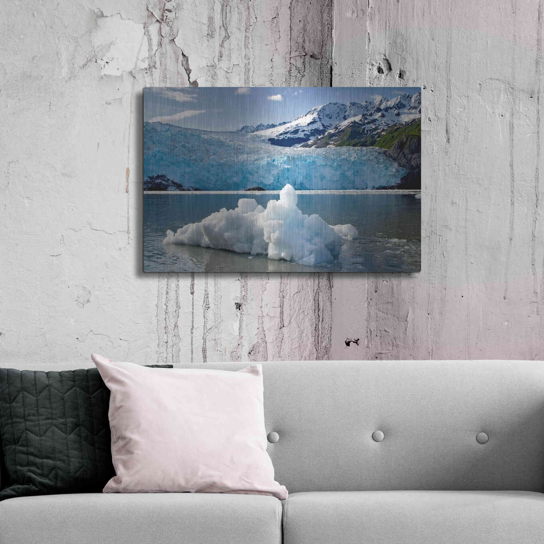 Luxe Metal Art 'Iceburg' by Mike Jones, Metal Wall Art,36x24