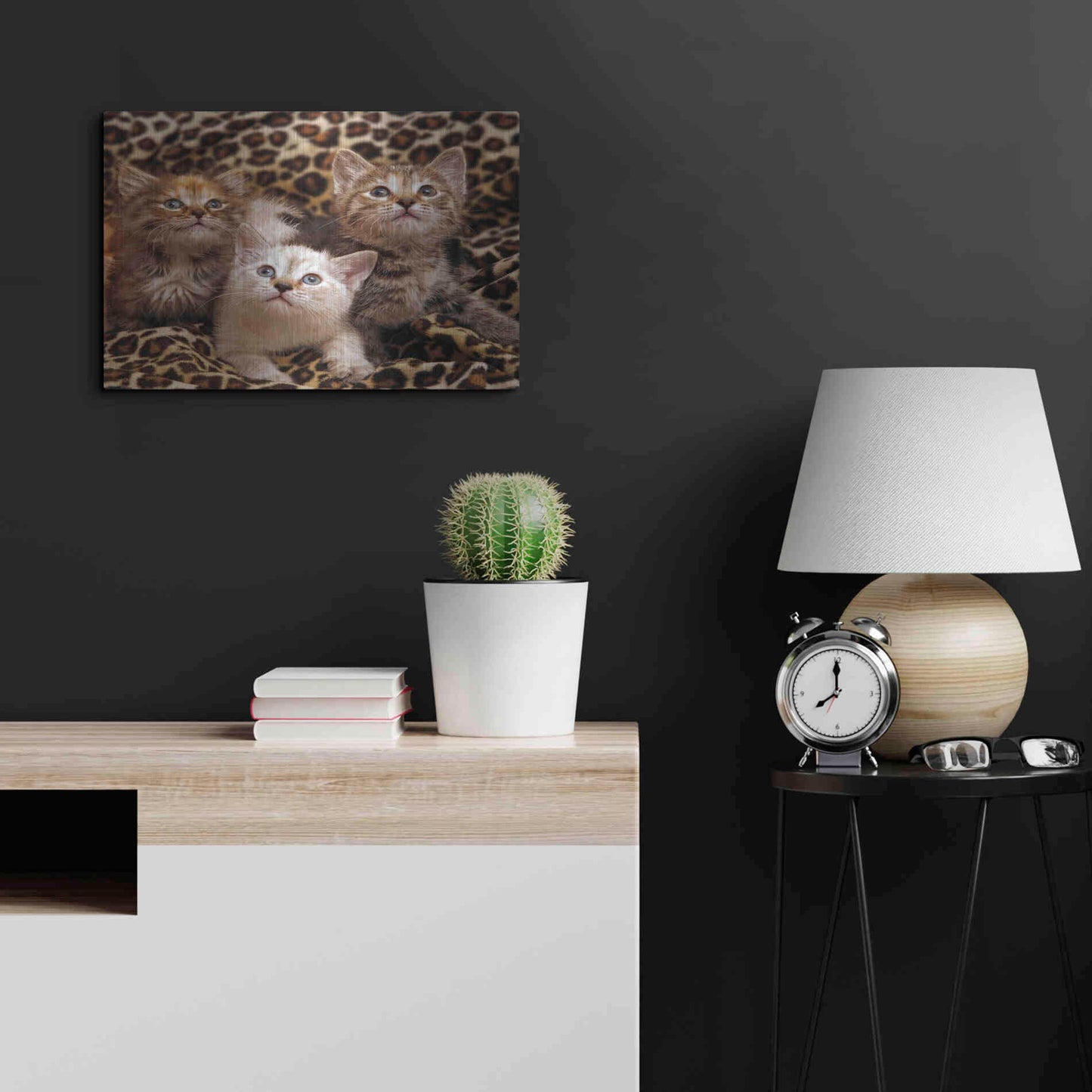 Luxe Metal Art 'Kittens' by Mike Jones, Metal Wall Art,24x16