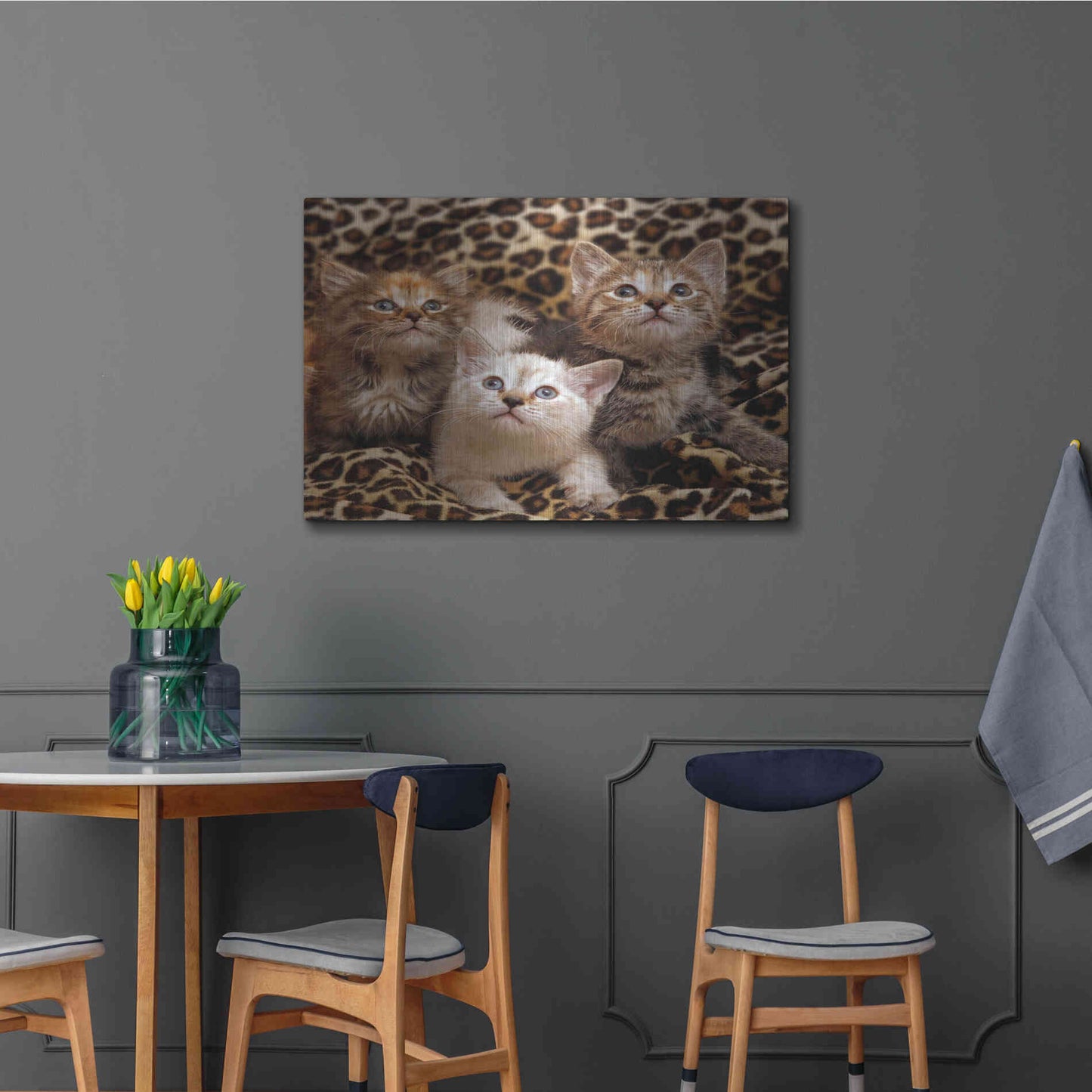 Luxe Metal Art 'Kittens' by Mike Jones, Metal Wall Art,36x24