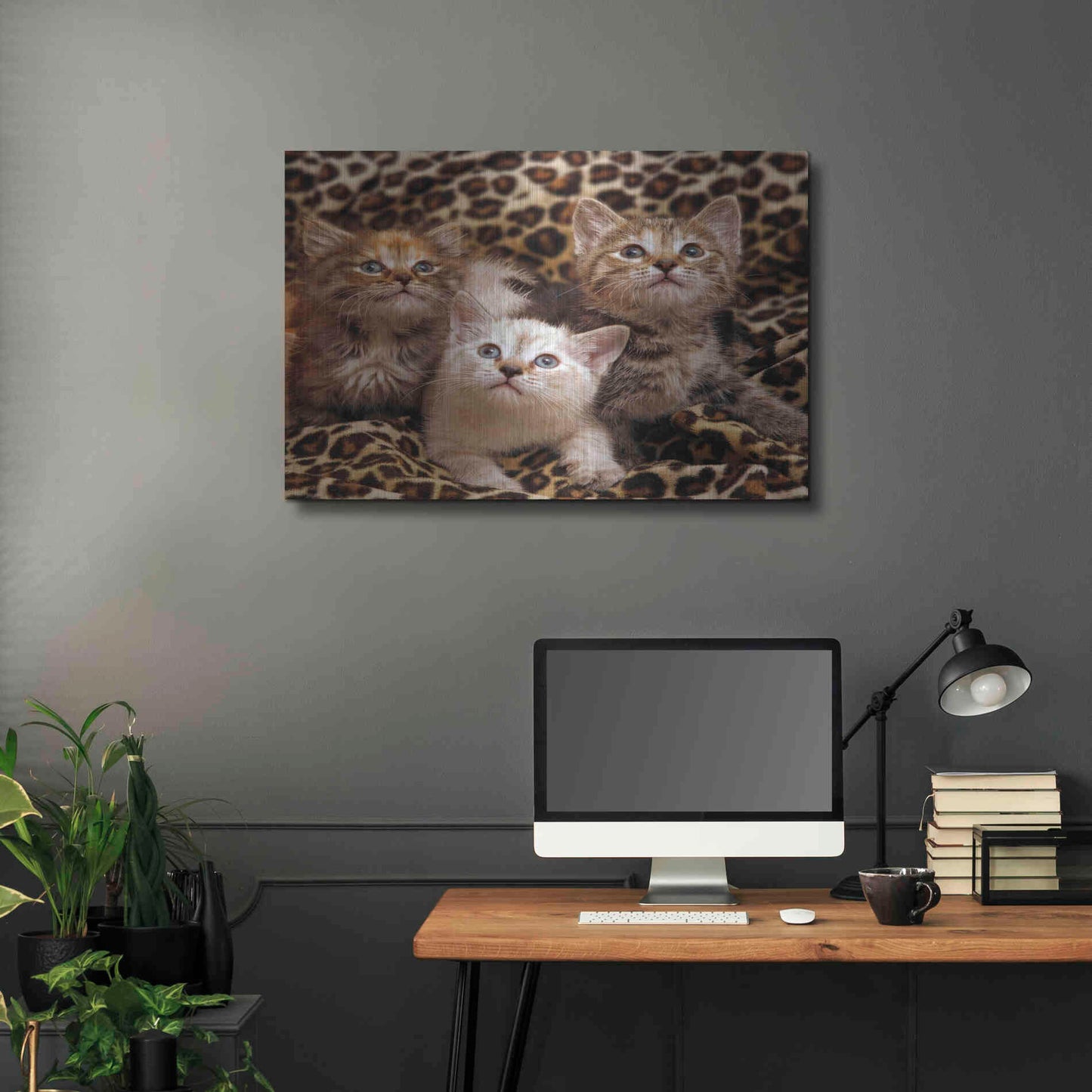 Luxe Metal Art 'Kittens' by Mike Jones, Metal Wall Art,36x24