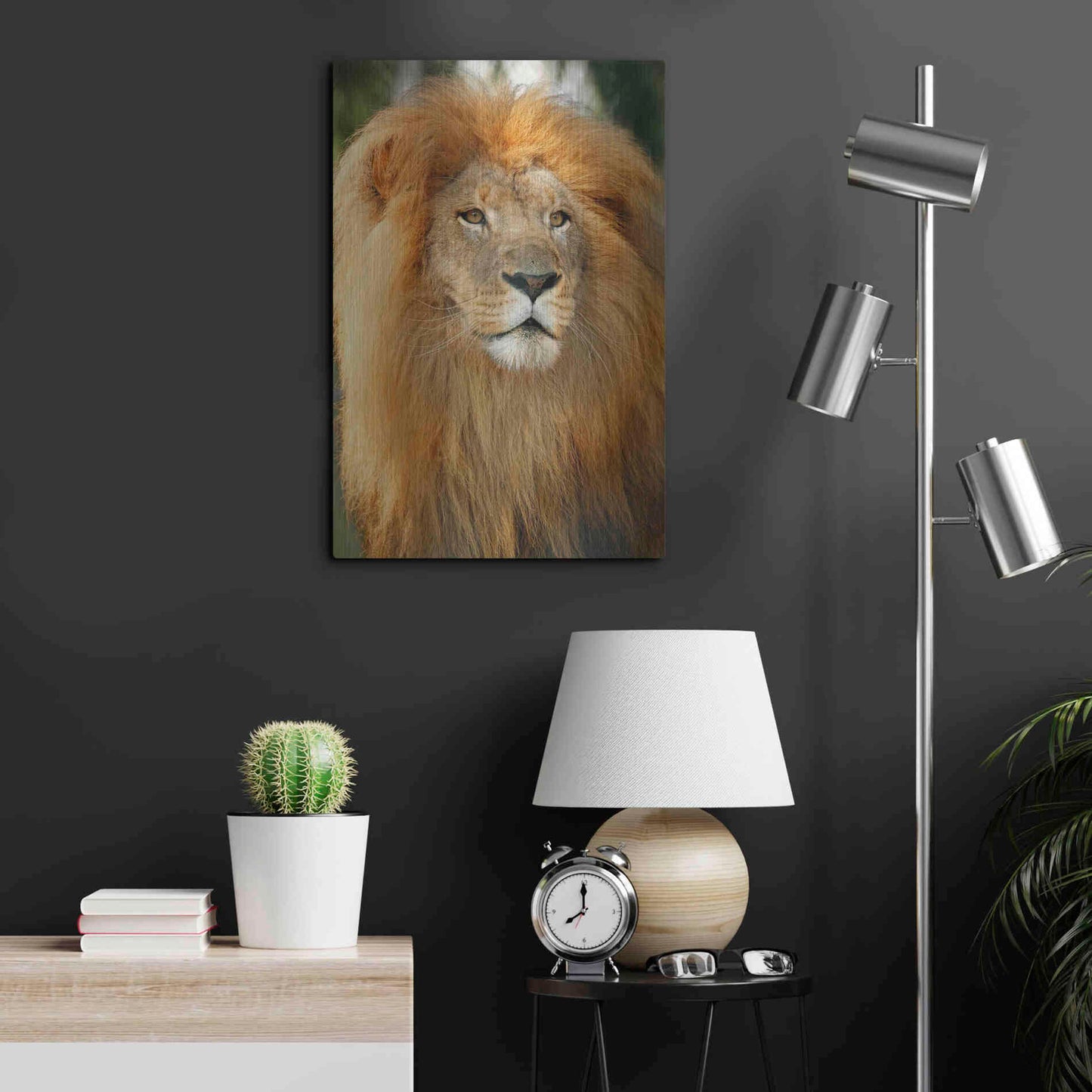 Luxe Metal Art 'Lion' by Mike Jones, Metal Wall Art,16x24