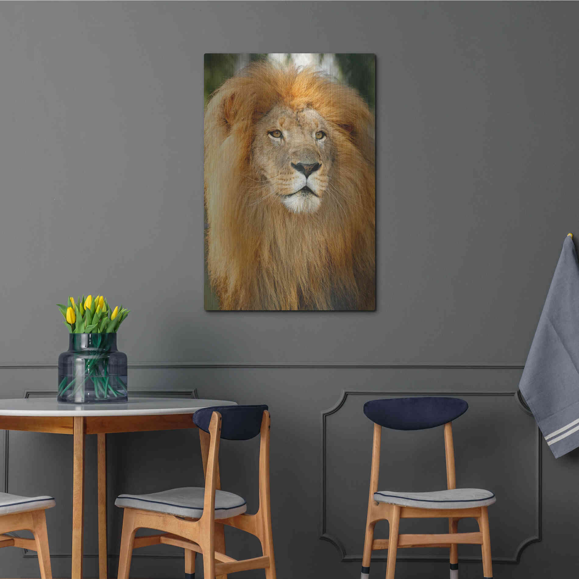 Luxe Metal Art 'Lion' by Mike Jones, Metal Wall Art,24x36