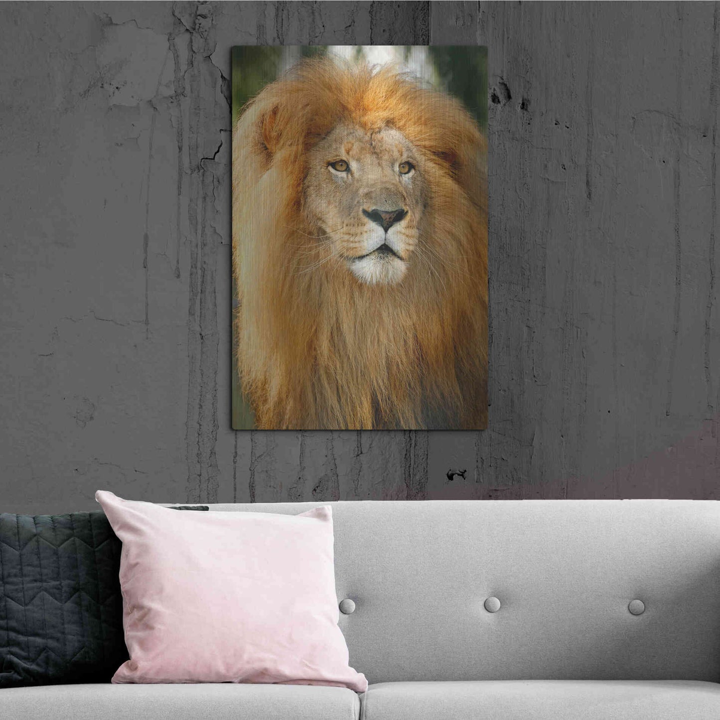 Luxe Metal Art 'Lion' by Mike Jones, Metal Wall Art,24x36