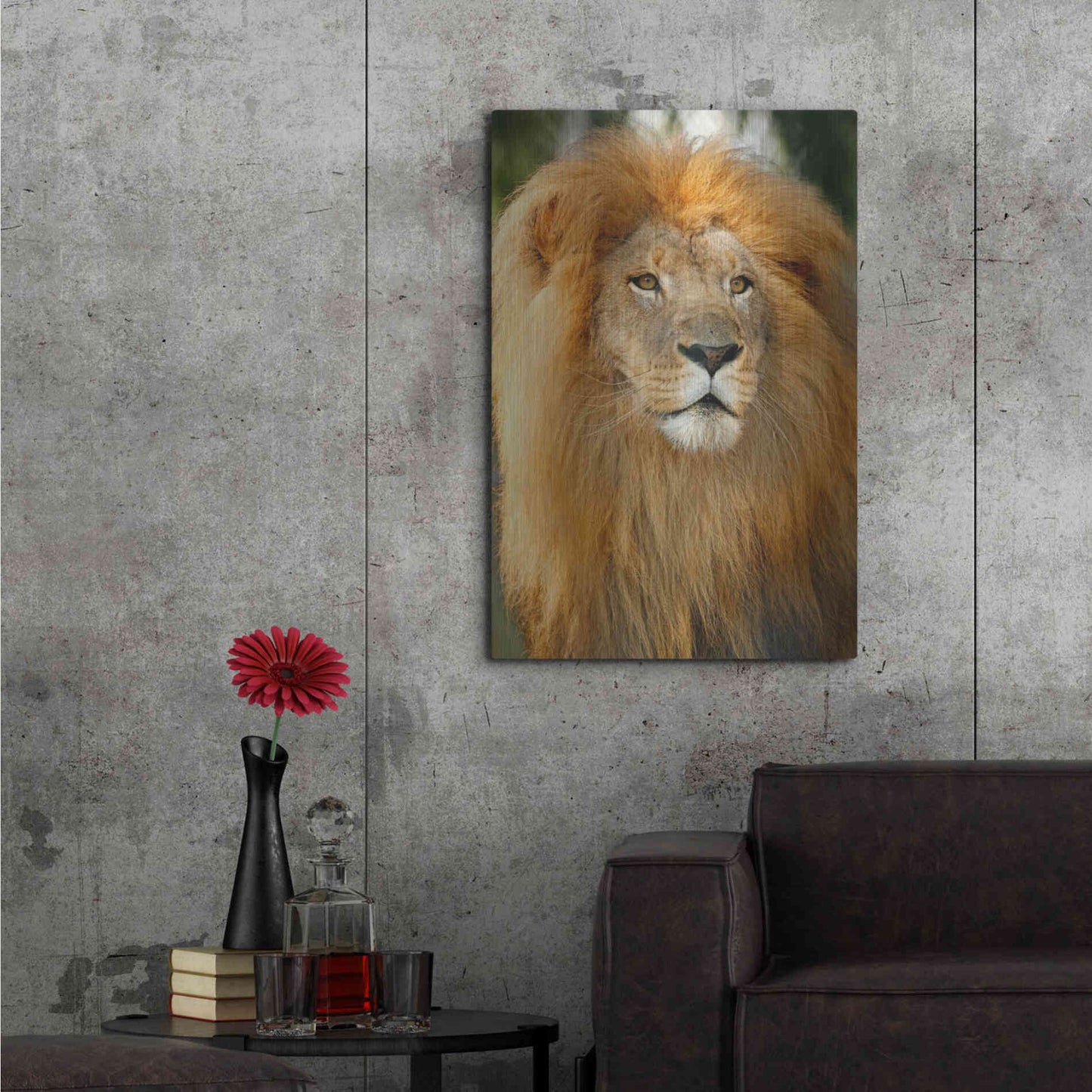 Luxe Metal Art 'Lion' by Mike Jones, Metal Wall Art,24x36