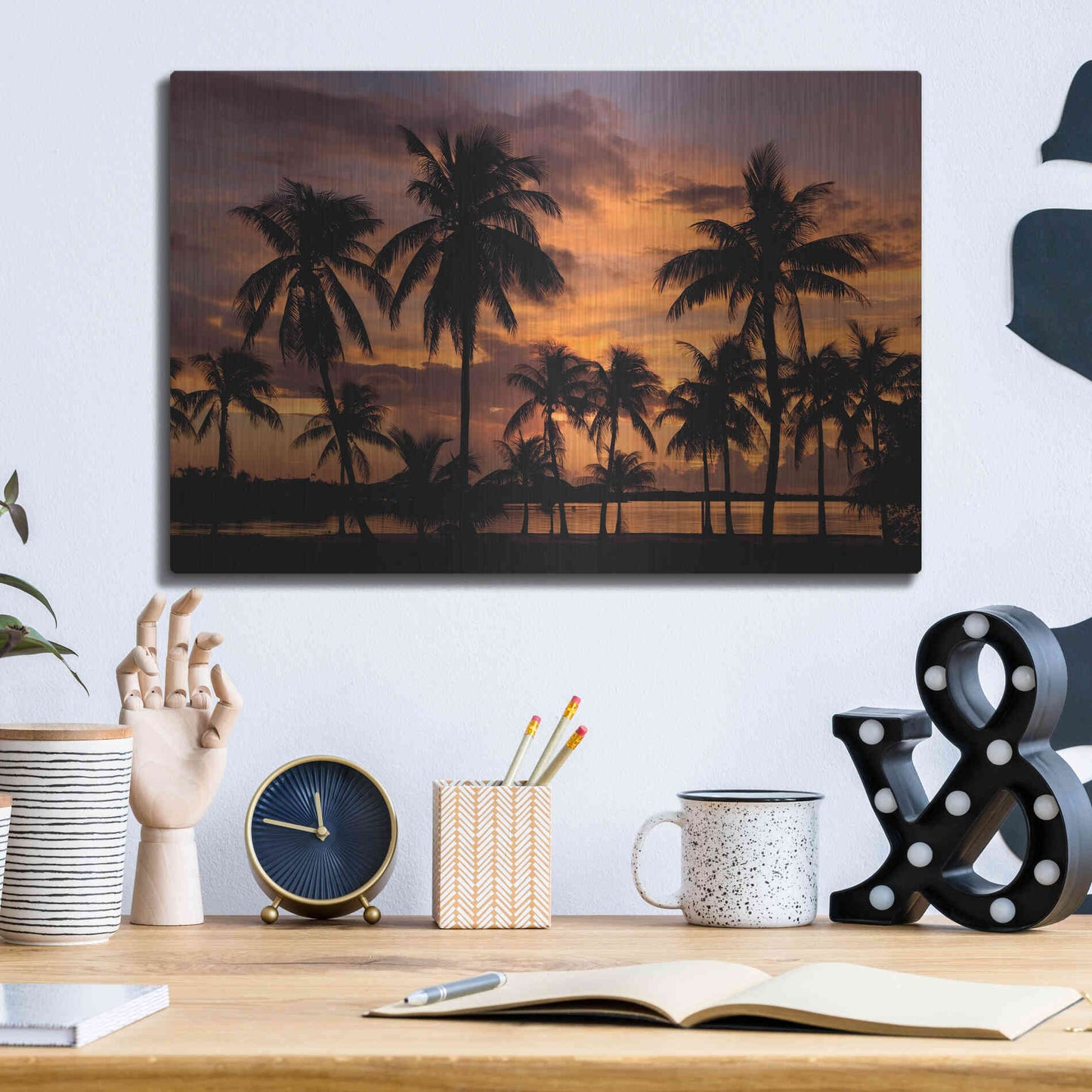 Luxe Metal Art 'Marathon Key Sunset' by Mike Jones, Metal Wall Art,16x12