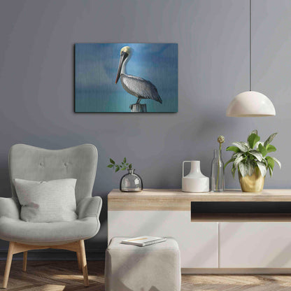 Luxe Metal Art 'Pelican' by Mike Jones, Metal Wall Art,24x16