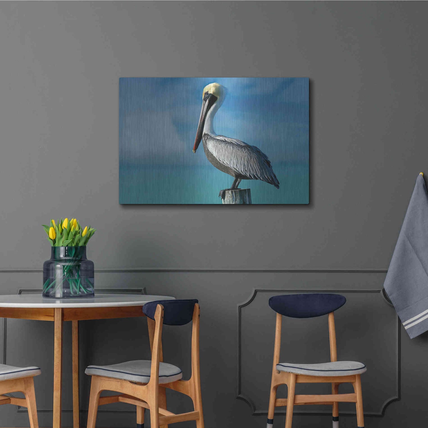 Luxe Metal Art 'Pelican' by Mike Jones, Metal Wall Art,36x24