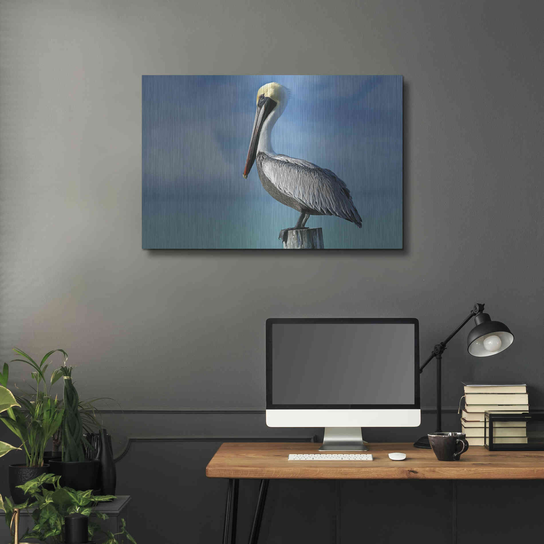 Luxe Metal Art 'Pelican' by Mike Jones, Metal Wall Art,36x24