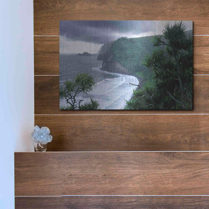 Luxe Metal Art 'Pololu Valley' by Mike Jones, Metal Wall Art,16x12