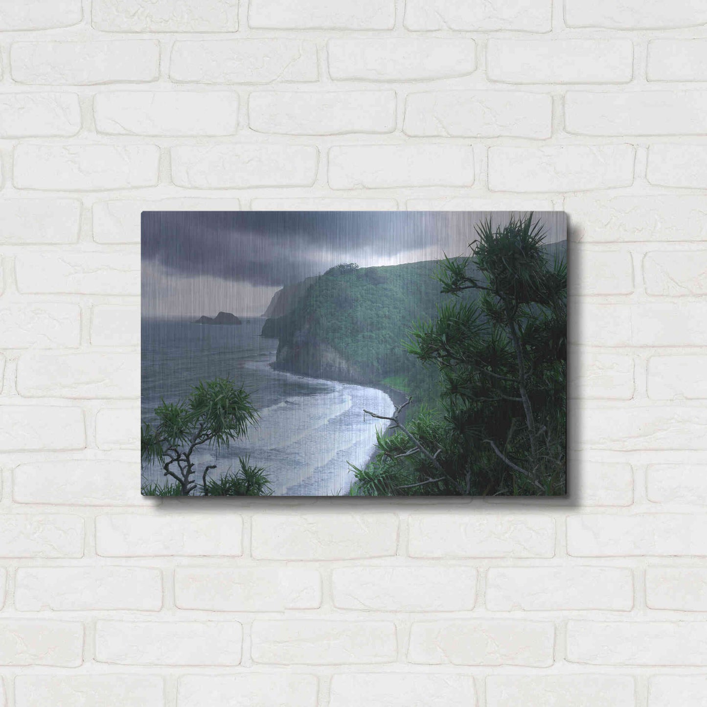 Luxe Metal Art 'Pololu Valley' by Mike Jones, Metal Wall Art,24x16