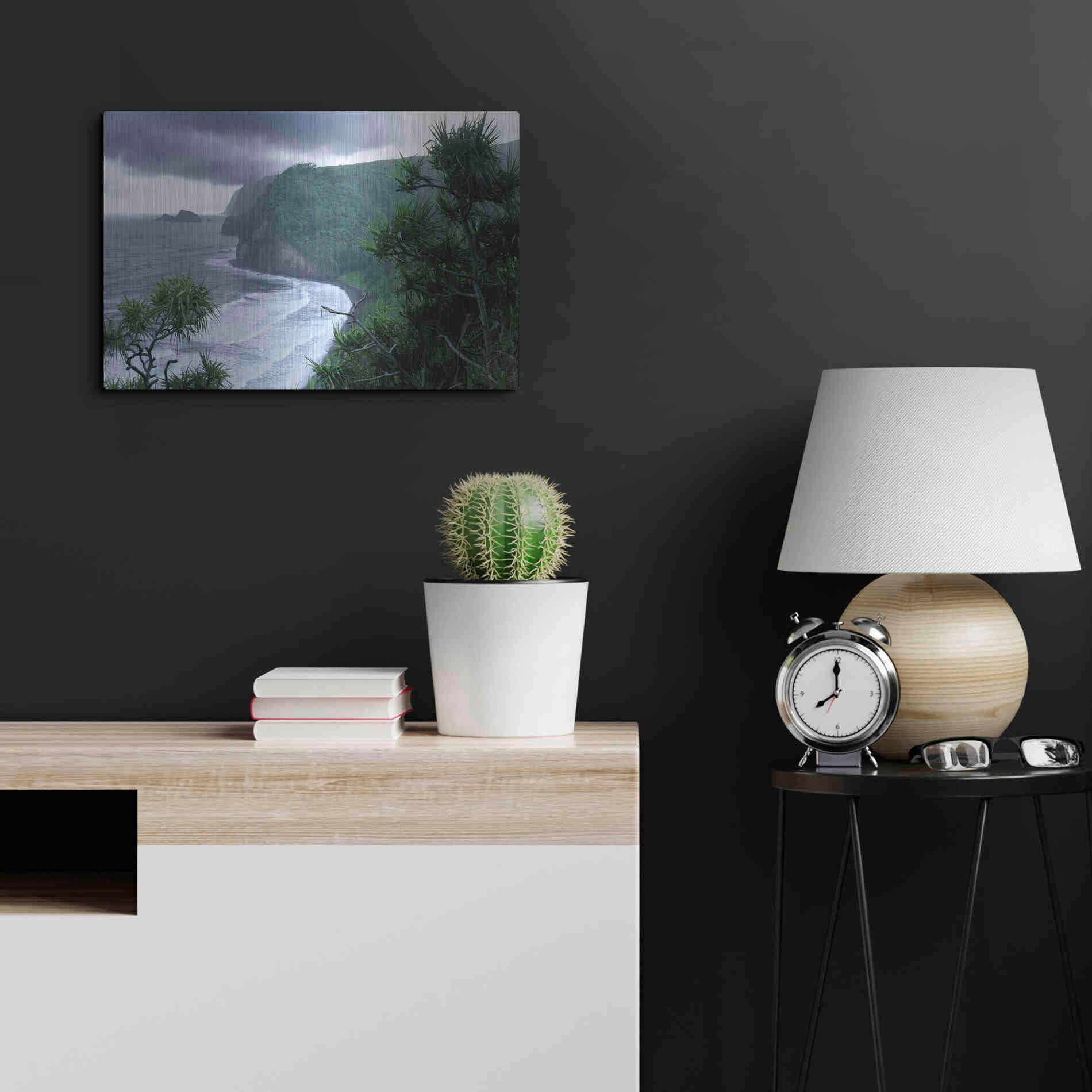 Luxe Metal Art 'Pololu Valley' by Mike Jones, Metal Wall Art,24x16