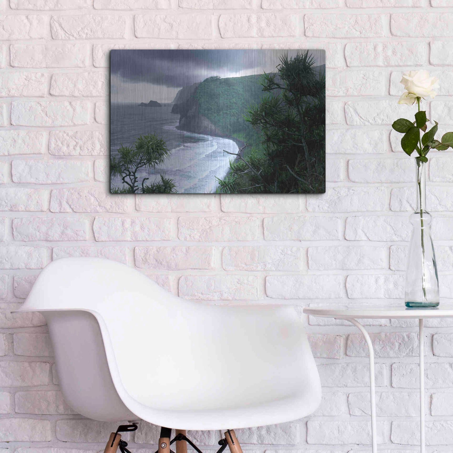 Luxe Metal Art 'Pololu Valley' by Mike Jones, Metal Wall Art,24x16