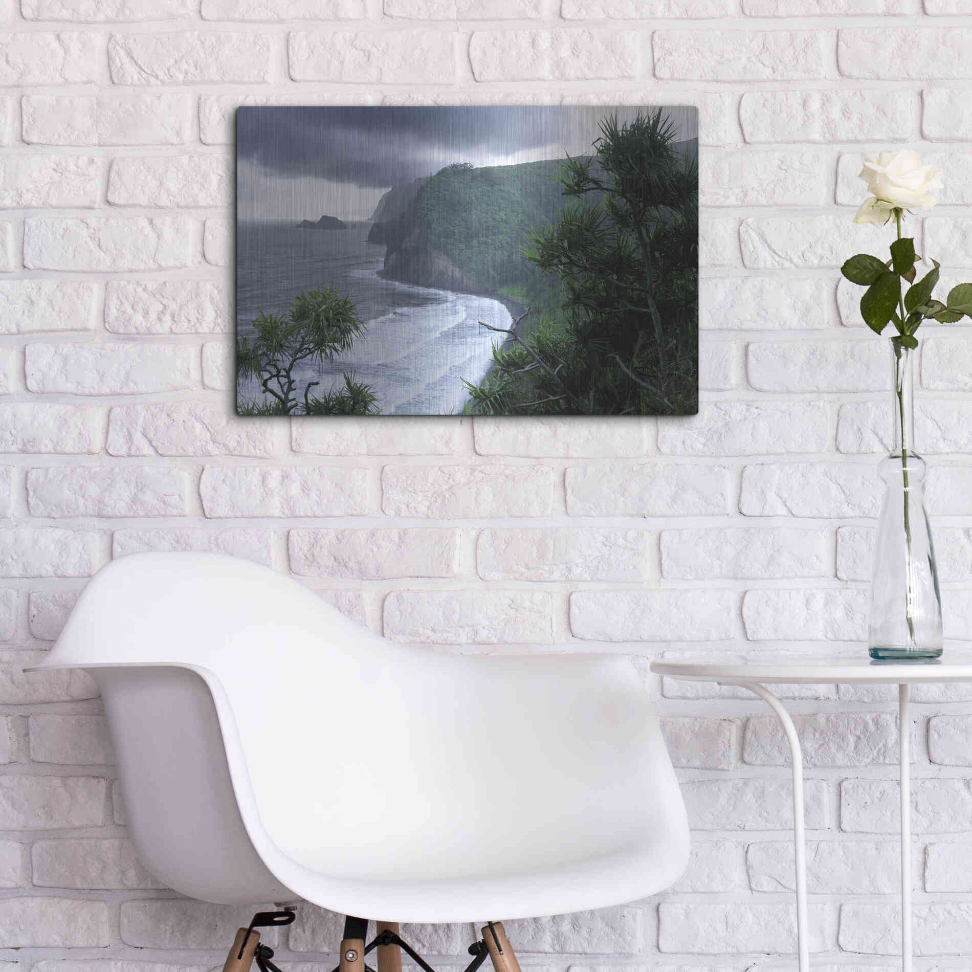 Luxe Metal Art 'Pololu Valley' by Mike Jones, Metal Wall Art,24x16