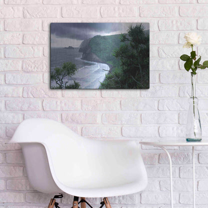 Luxe Metal Art 'Pololu Valley' by Mike Jones, Metal Wall Art,24x16