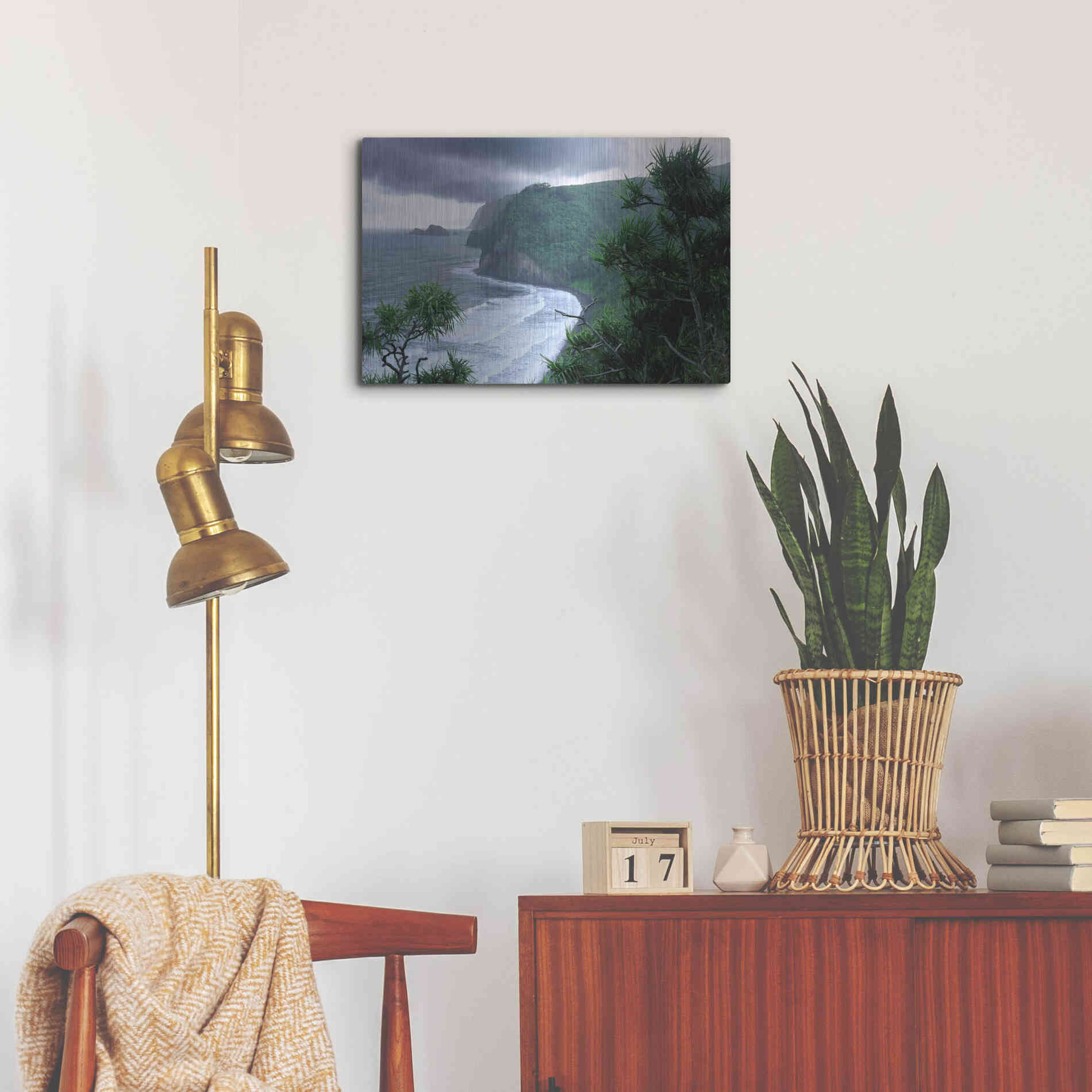 Luxe Metal Art 'Pololu Valley' by Mike Jones, Metal Wall Art,24x16