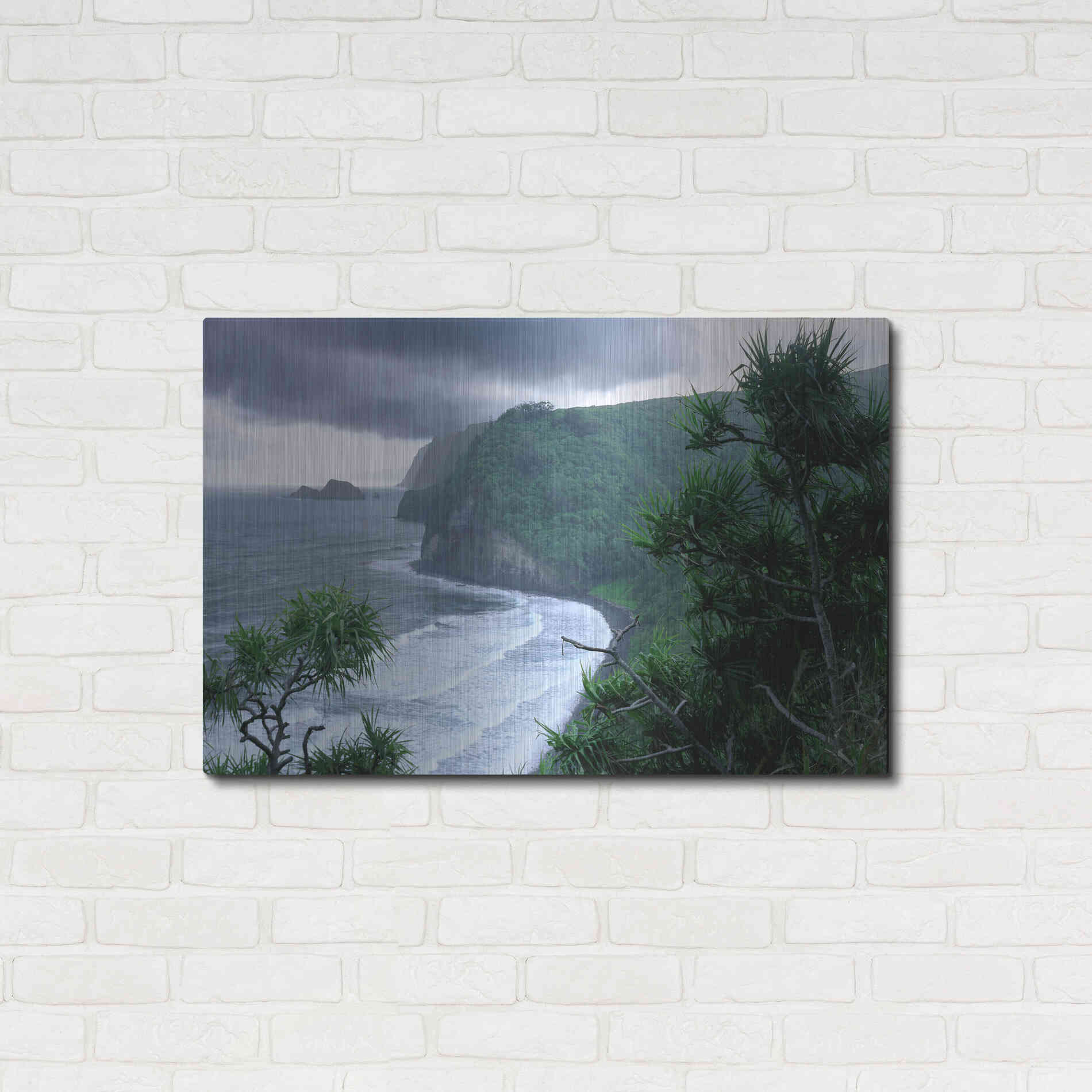 Luxe Metal Art 'Pololu Valley' by Mike Jones, Metal Wall Art,36x24