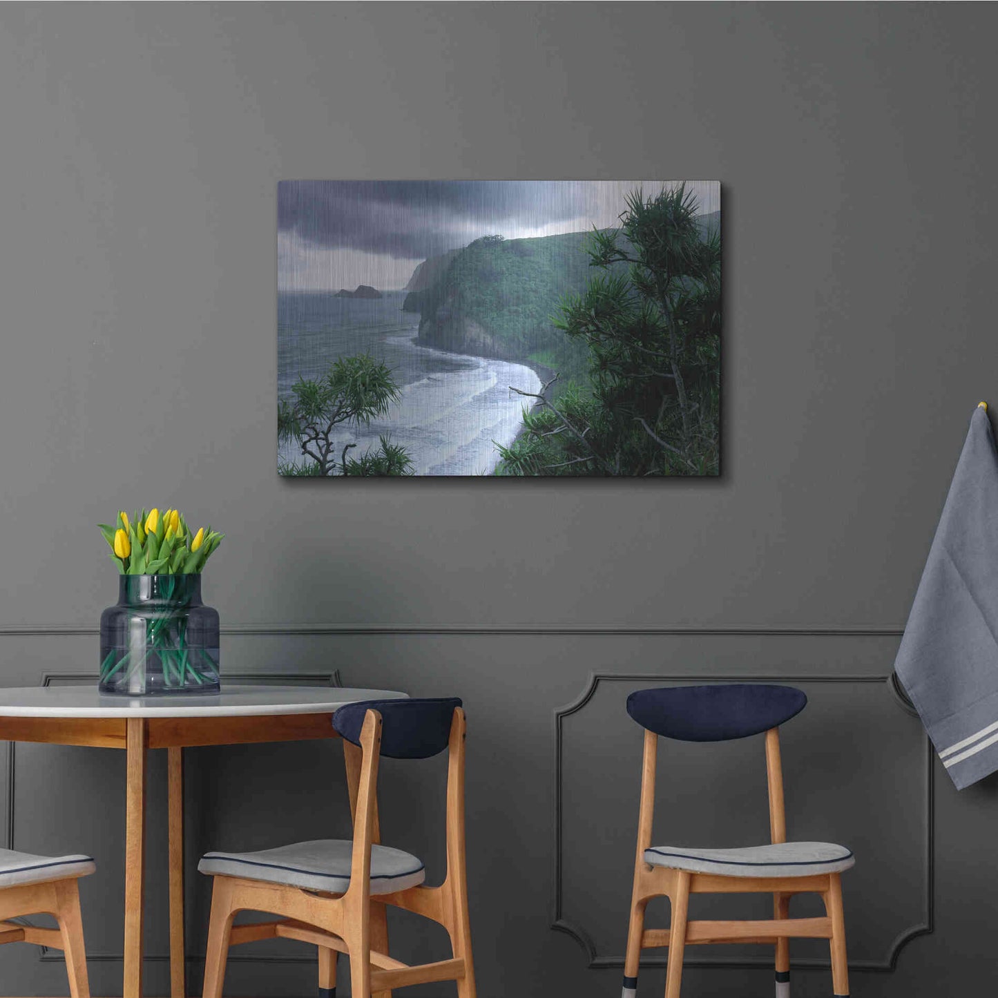 Luxe Metal Art 'Pololu Valley' by Mike Jones, Metal Wall Art,36x24