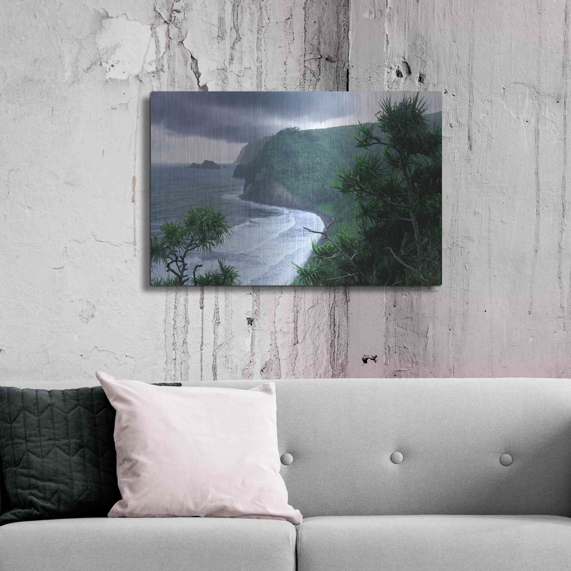 Luxe Metal Art 'Pololu Valley' by Mike Jones, Metal Wall Art,36x24
