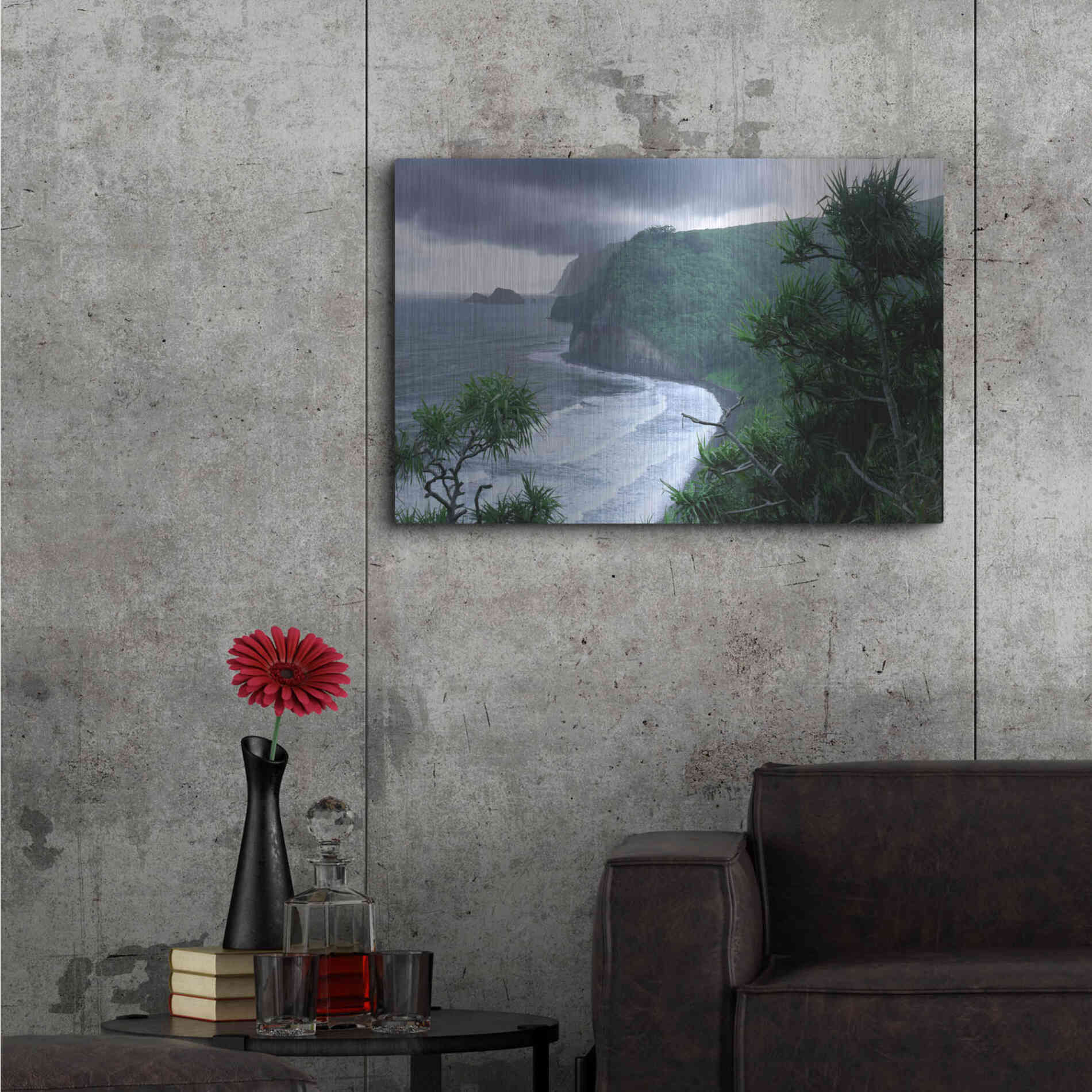 Luxe Metal Art 'Pololu Valley' by Mike Jones, Metal Wall Art,36x24