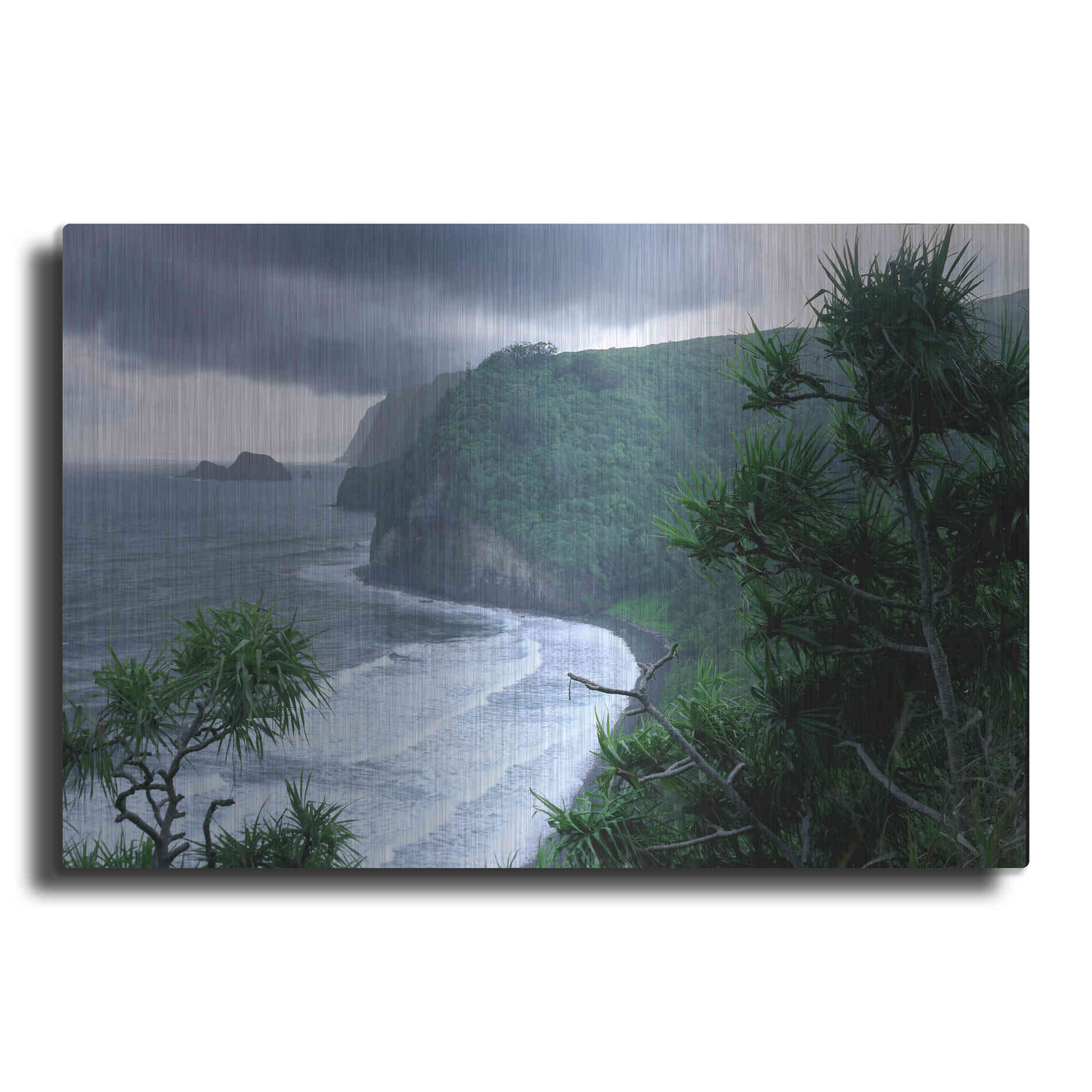 Luxe Metal Art 'Pololu Valley' by Mike Jones, Metal Wall Art