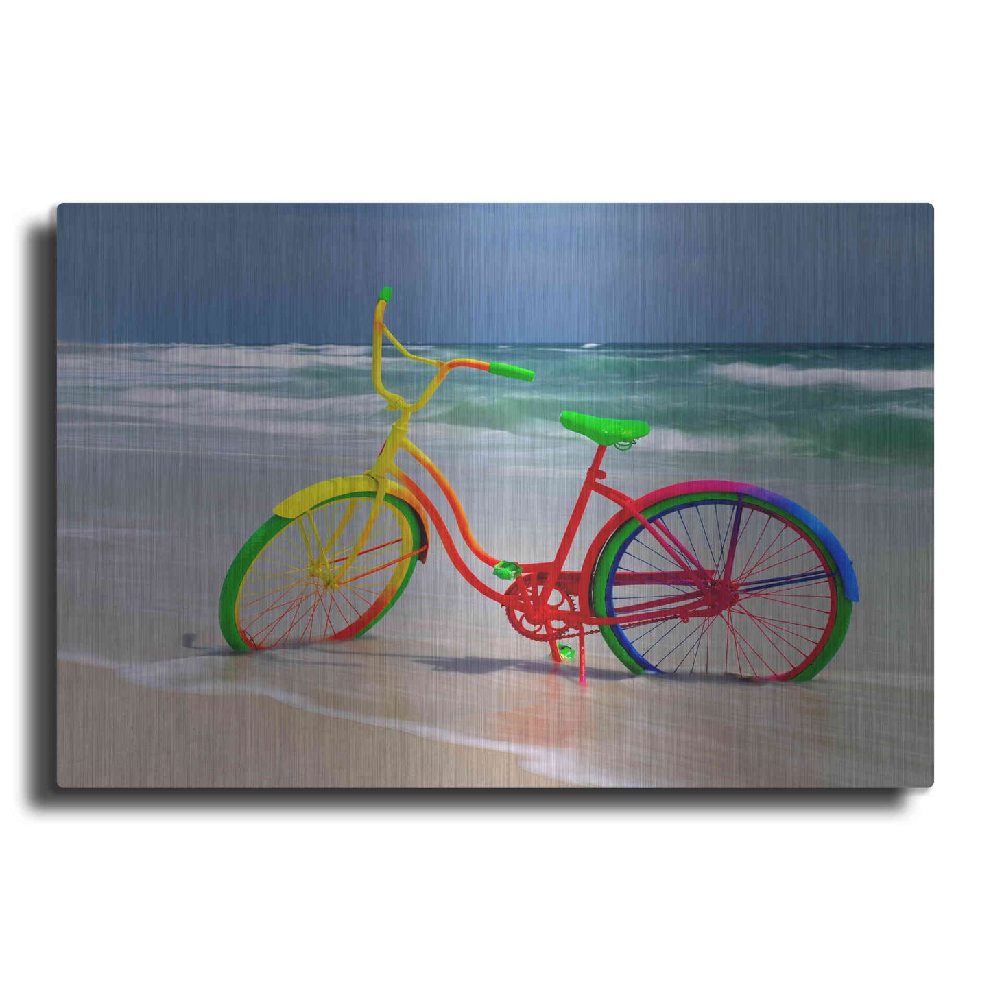 Luxe Metal Art 'Rainbow Bike' by Mike Jones, Metal Wall Art