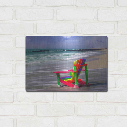 Luxe Metal Art 'Rainbow Chair' by Mike Jones, Metal Wall Art,16x12