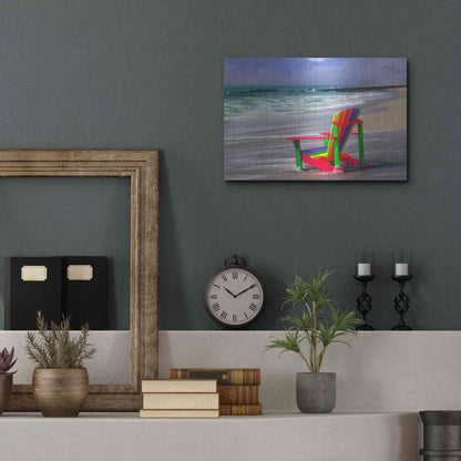 Luxe Metal Art 'Rainbow Chair' by Mike Jones, Metal Wall Art,16x12