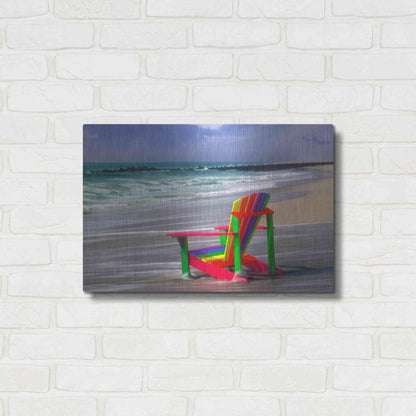 Luxe Metal Art 'Rainbow Chair' by Mike Jones, Metal Wall Art,24x16