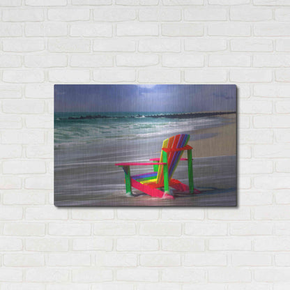 Luxe Metal Art 'Rainbow Chair' by Mike Jones, Metal Wall Art,36x24