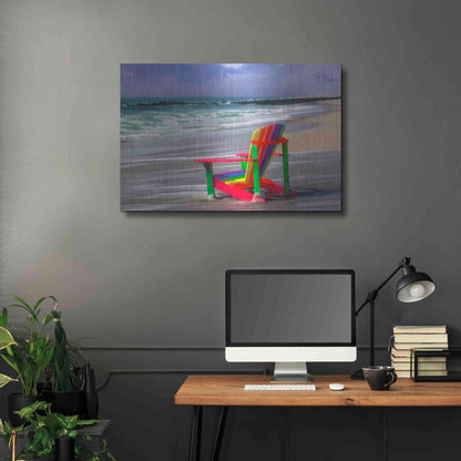 Luxe Metal Art 'Rainbow Chair' by Mike Jones, Metal Wall Art,36x24