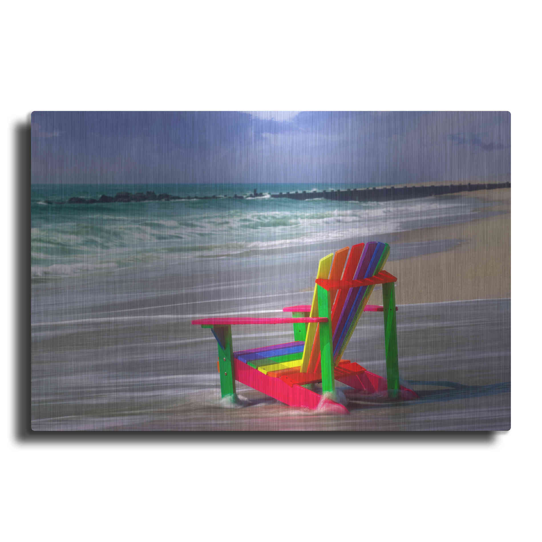 Luxe Metal Art 'Rainbow Chair' by Mike Jones, Metal Wall Art
