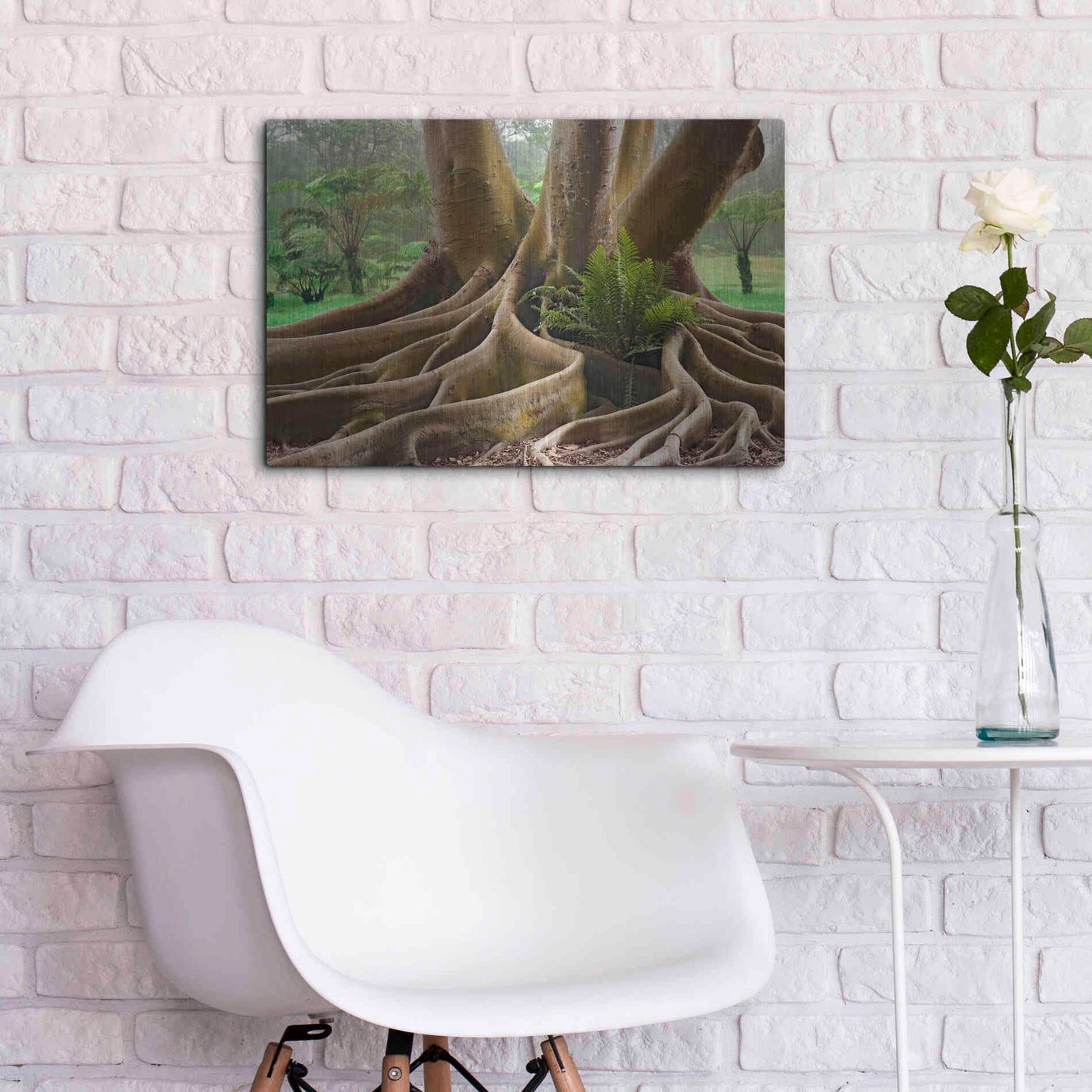 Luxe Metal Art 'Roots Sarasots Big Tree' by Mike Jones, Metal Wall Art,24x16