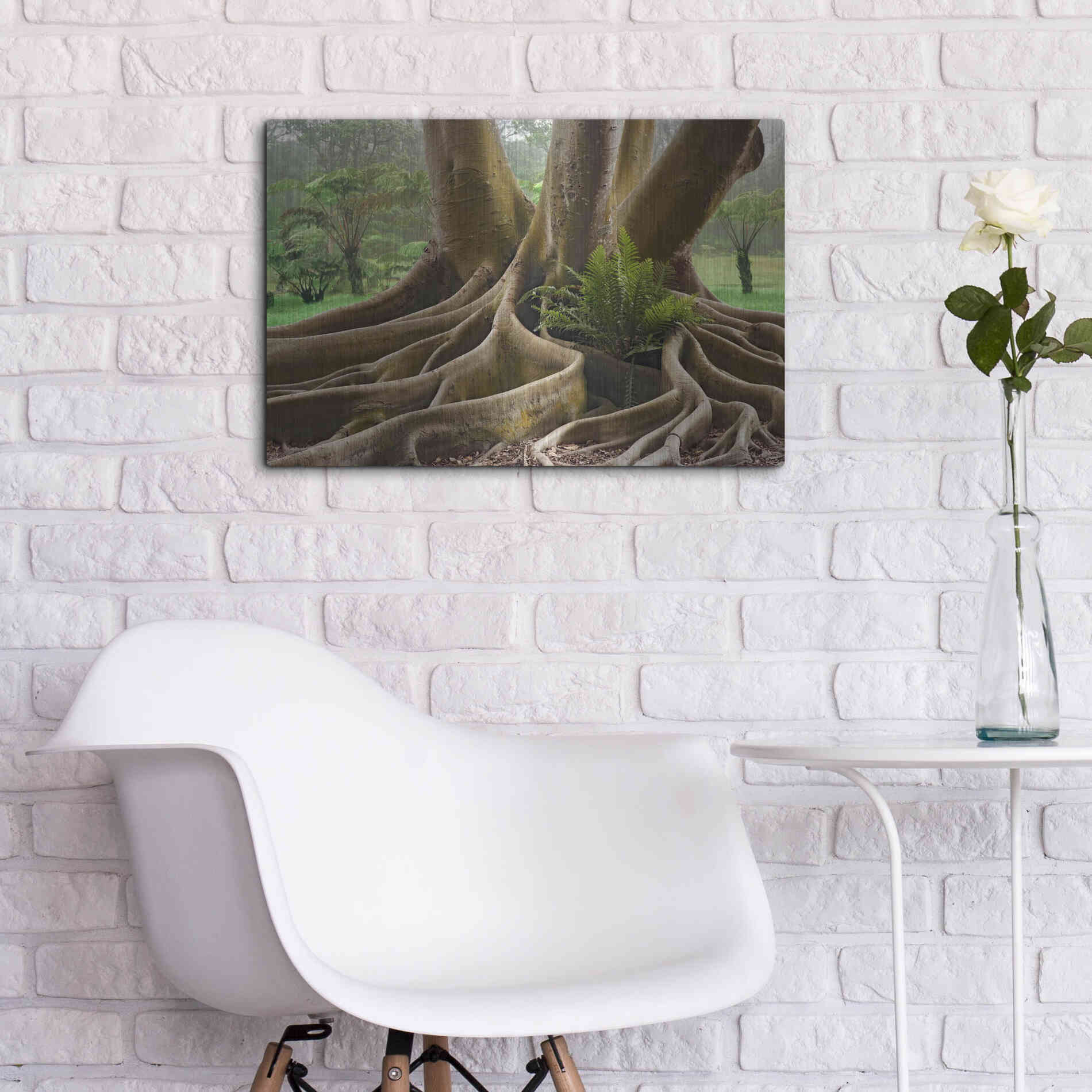 Luxe Metal Art 'Roots Sarasots Big Tree' by Mike Jones, Metal Wall Art,24x16