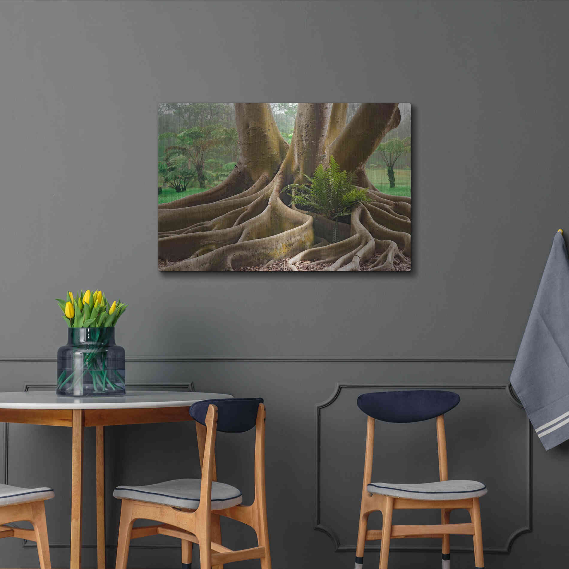 Luxe Metal Art 'Roots Sarasots Big Tree' by Mike Jones, Metal Wall Art,36x24