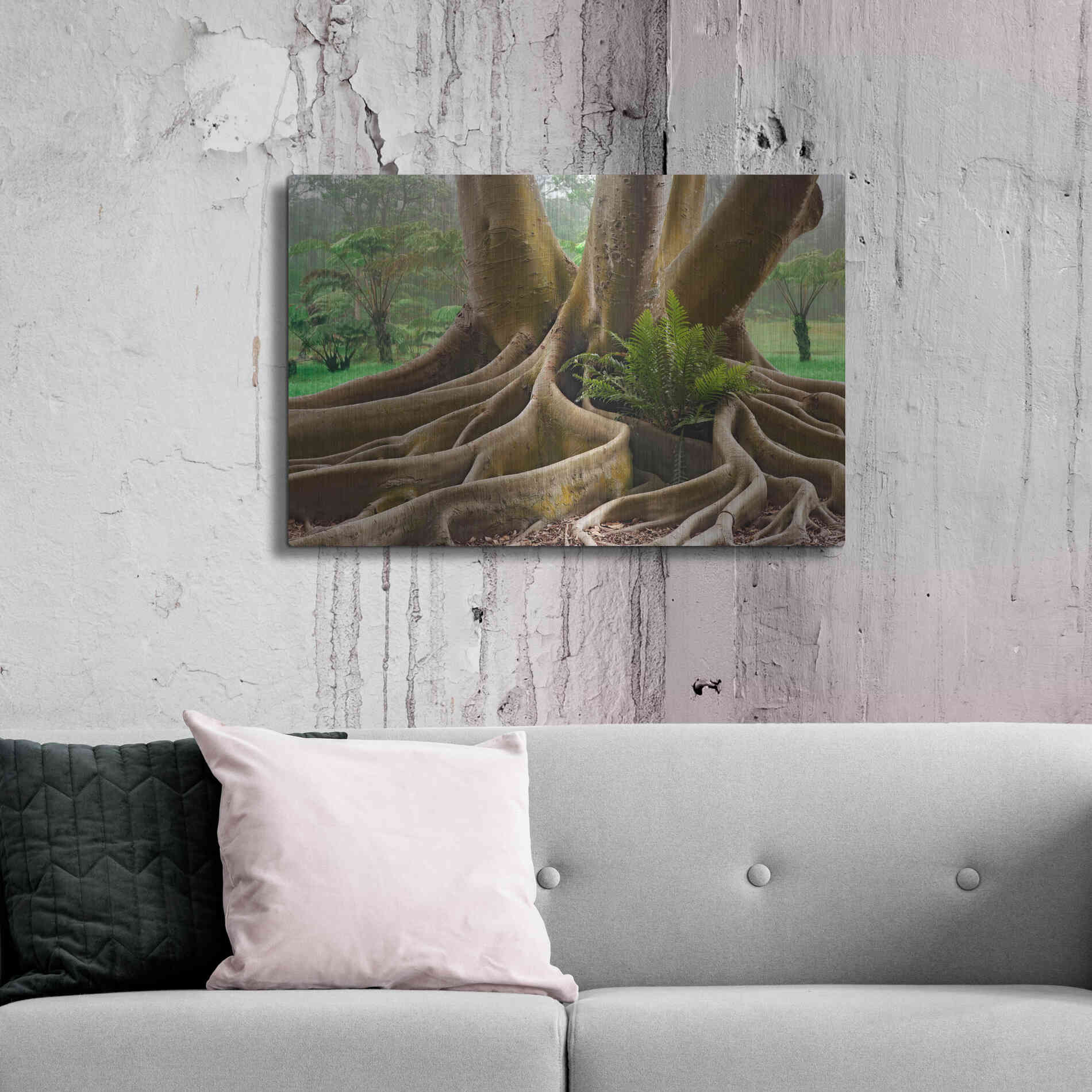 Luxe Metal Art 'Roots Sarasots Big Tree' by Mike Jones, Metal Wall Art,36x24