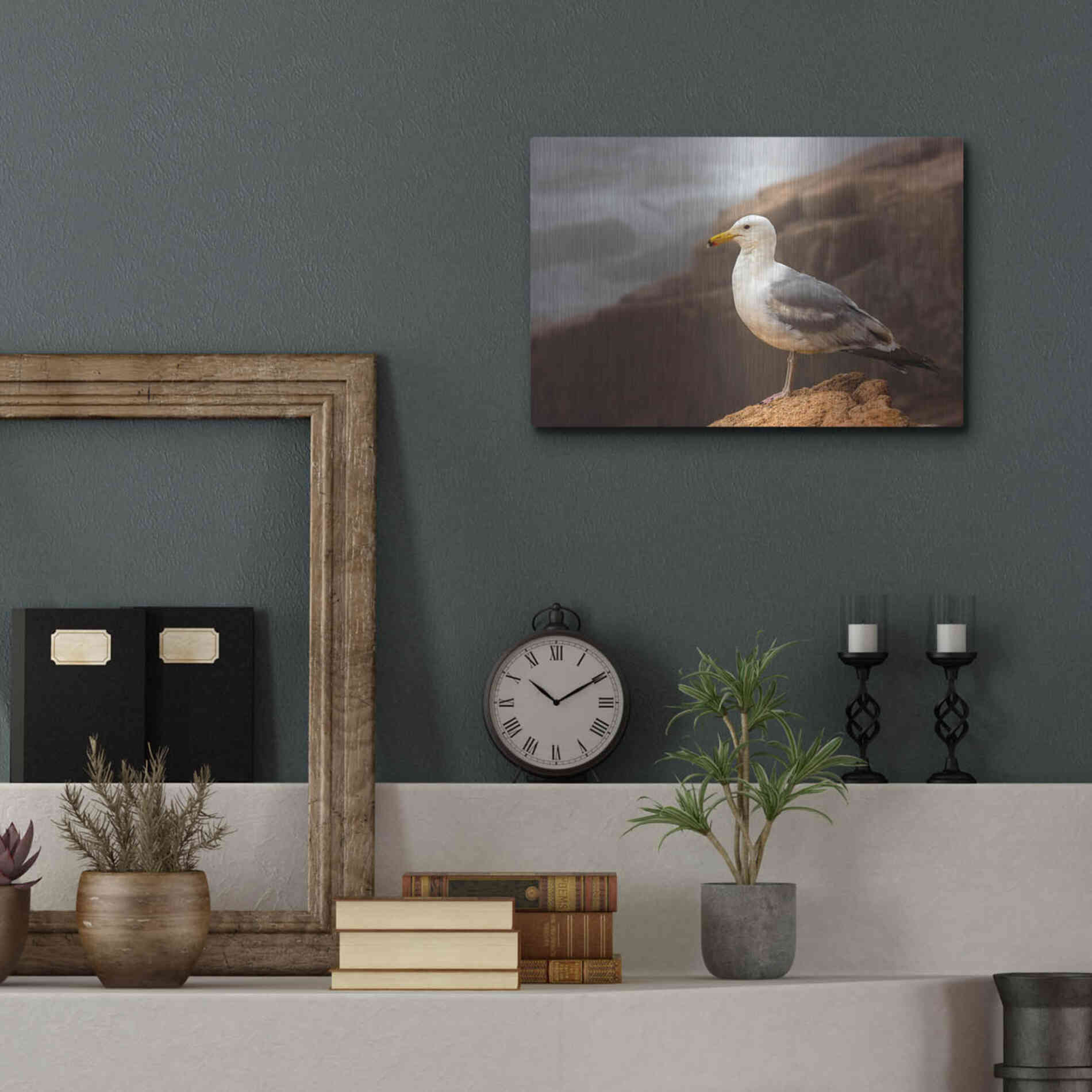 Luxe Metal Art 'Seagull' by Mike Jones, Metal Wall Art,16x12