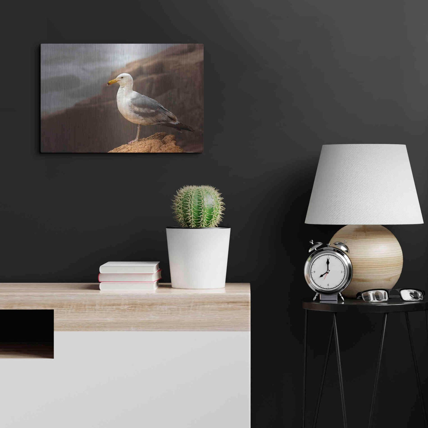 Luxe Metal Art 'Seagull' by Mike Jones, Metal Wall Art,24x16