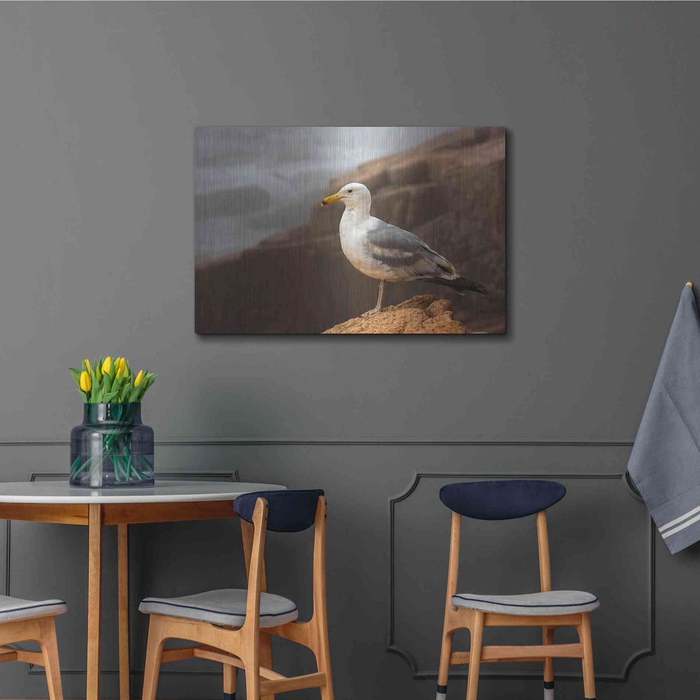 Luxe Metal Art 'Seagull' by Mike Jones, Metal Wall Art,36x24