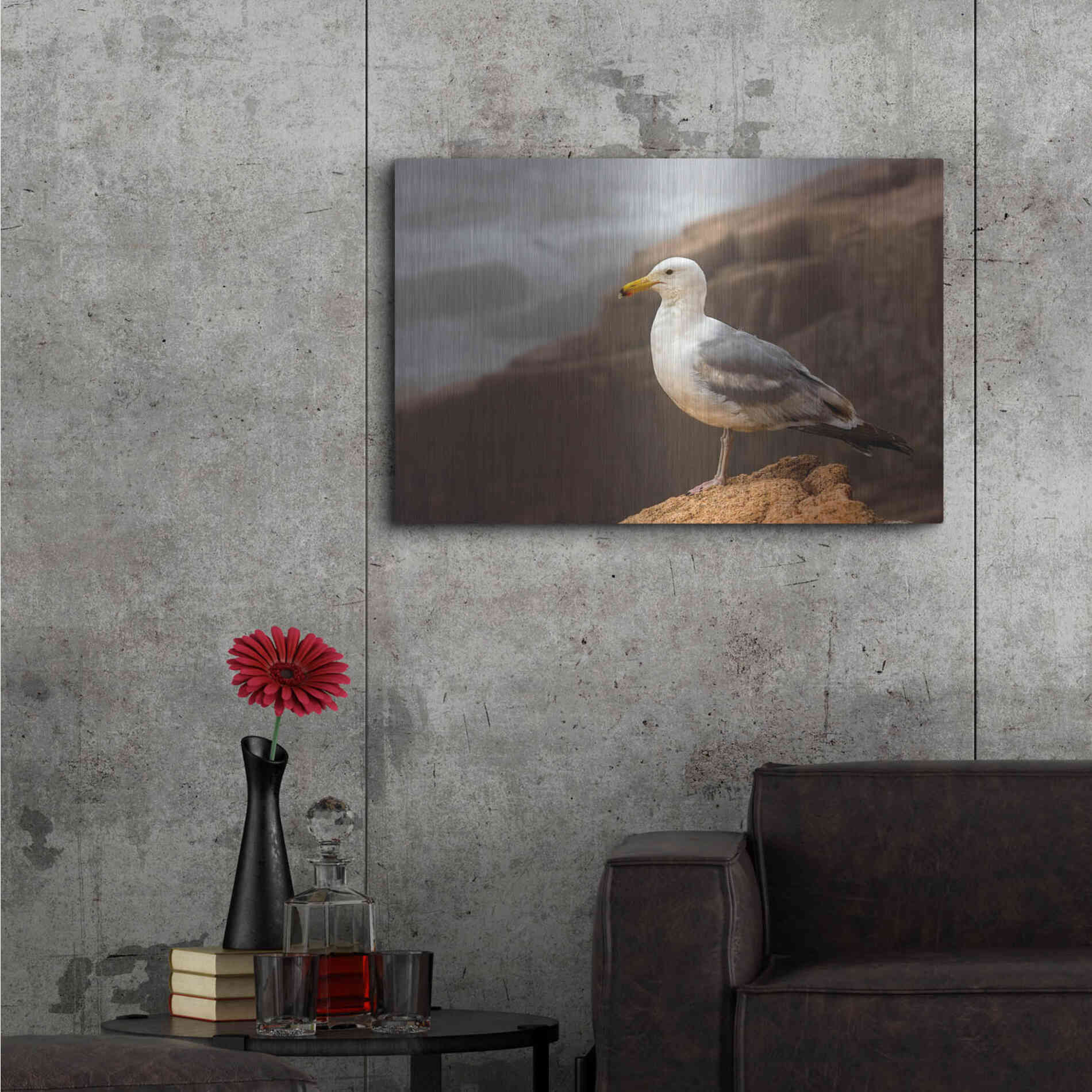 Luxe Metal Art 'Seagull' by Mike Jones, Metal Wall Art,36x24