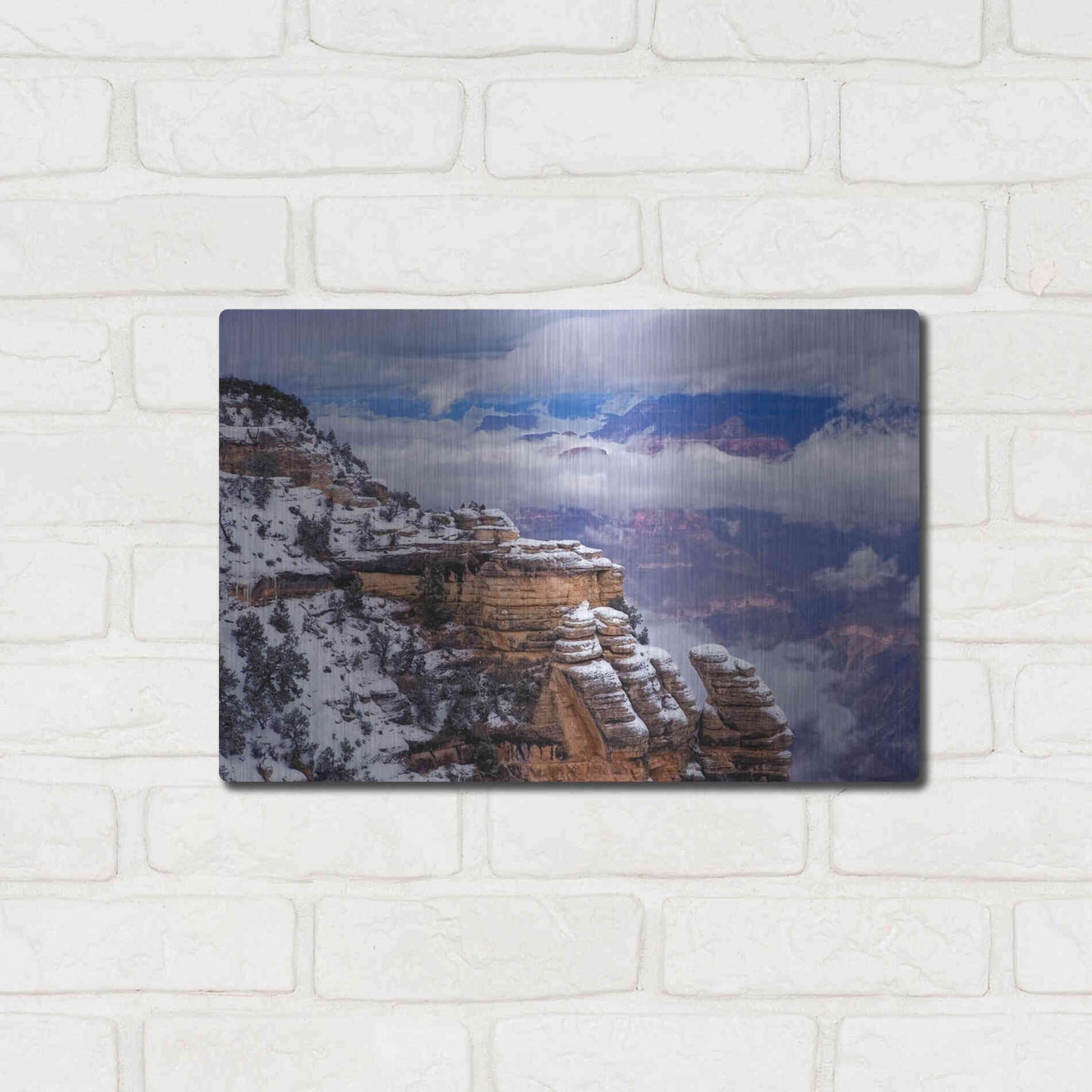 Luxe Metal Art 'Storm Clouds Mather Point' by Mike Jones, Metal Wall Art,16x12