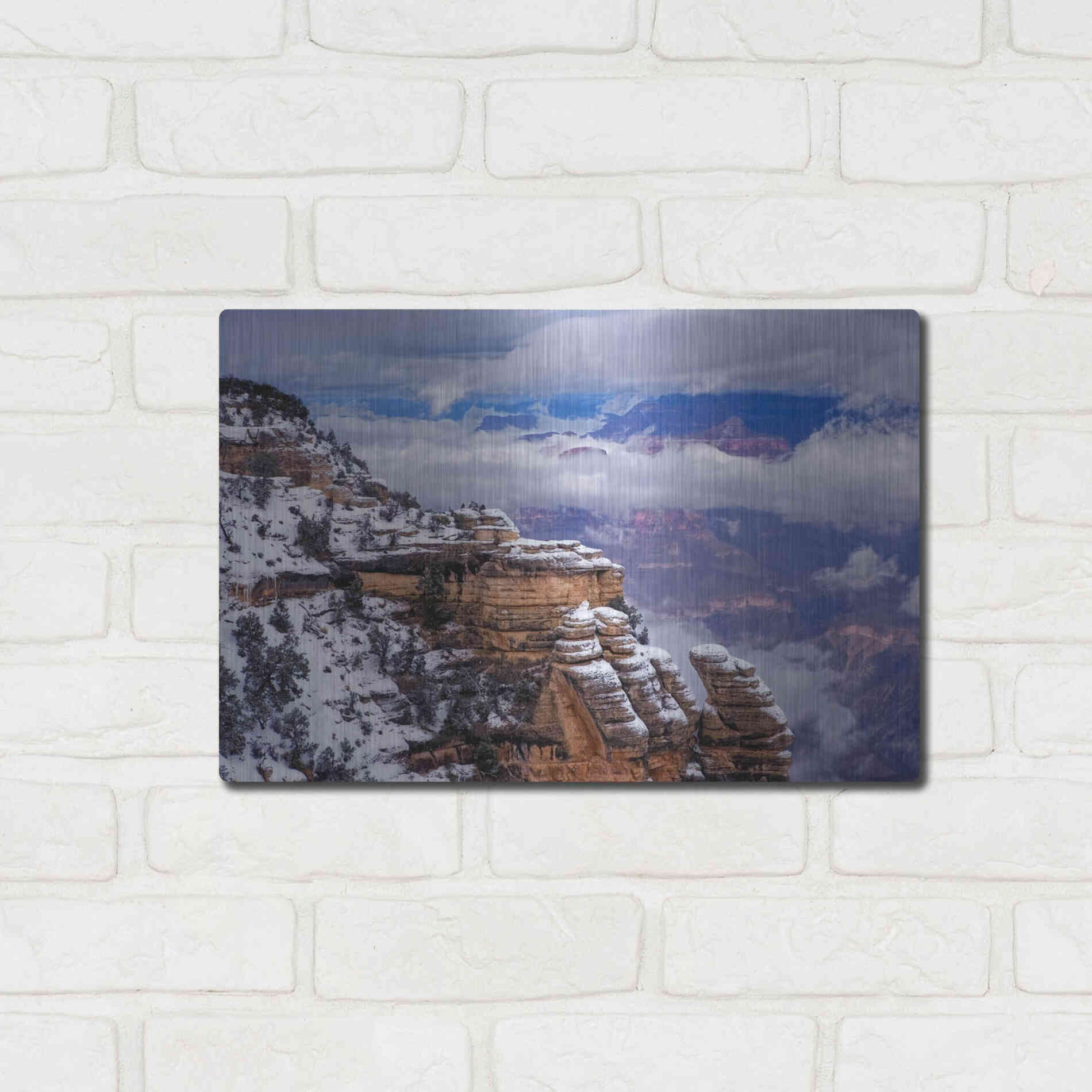 Luxe Metal Art 'Storm Clouds Mather Point' by Mike Jones, Metal Wall Art,16x12