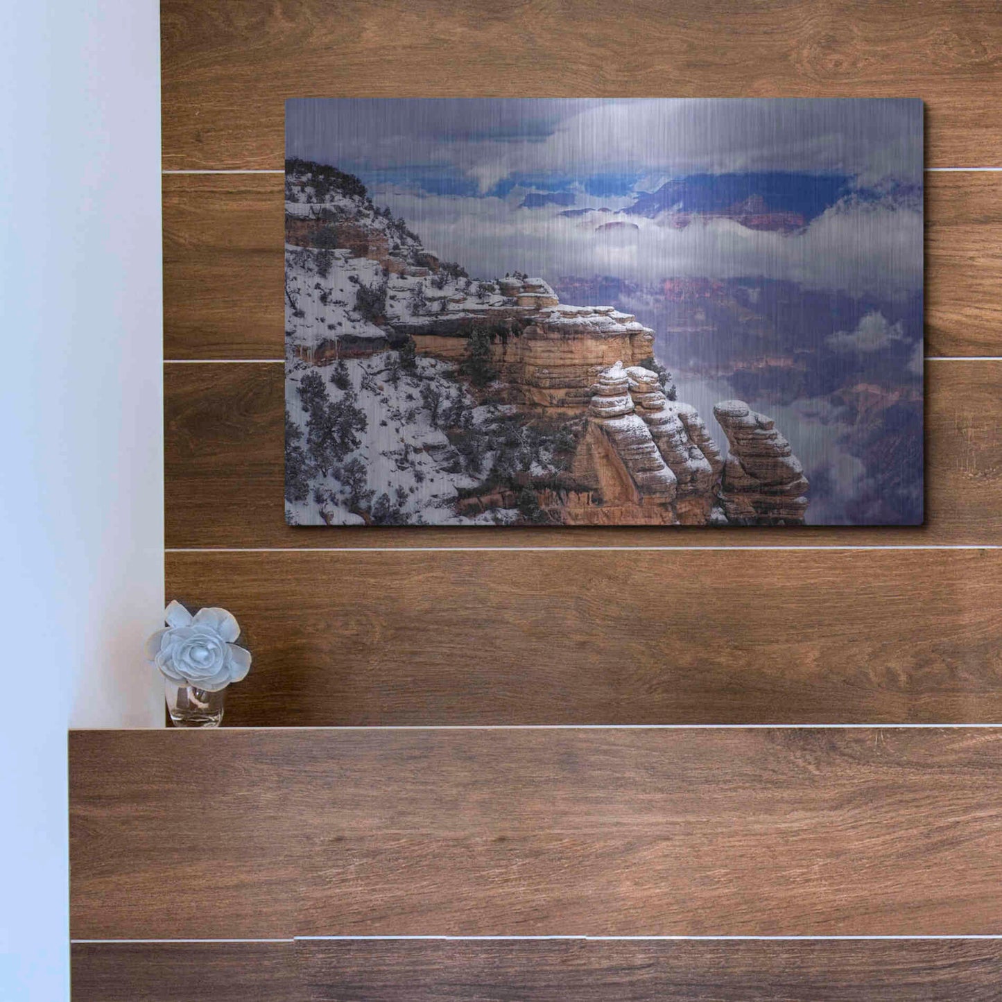 Luxe Metal Art 'Storm Clouds Mather Point' by Mike Jones, Metal Wall Art,16x12